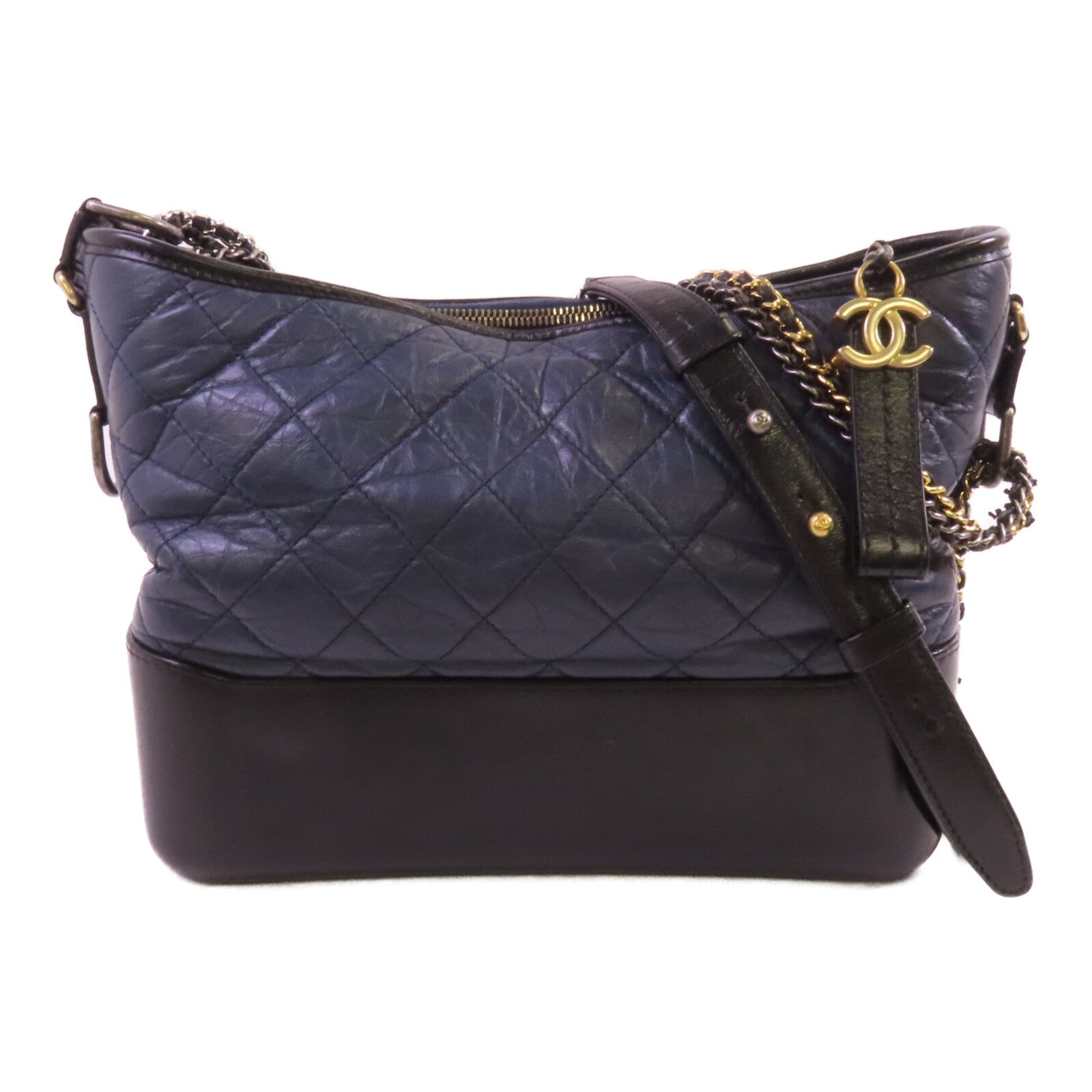 CHANEL 牛皮皮革Gabrielle Medium銀扣鏈帶肩背袋