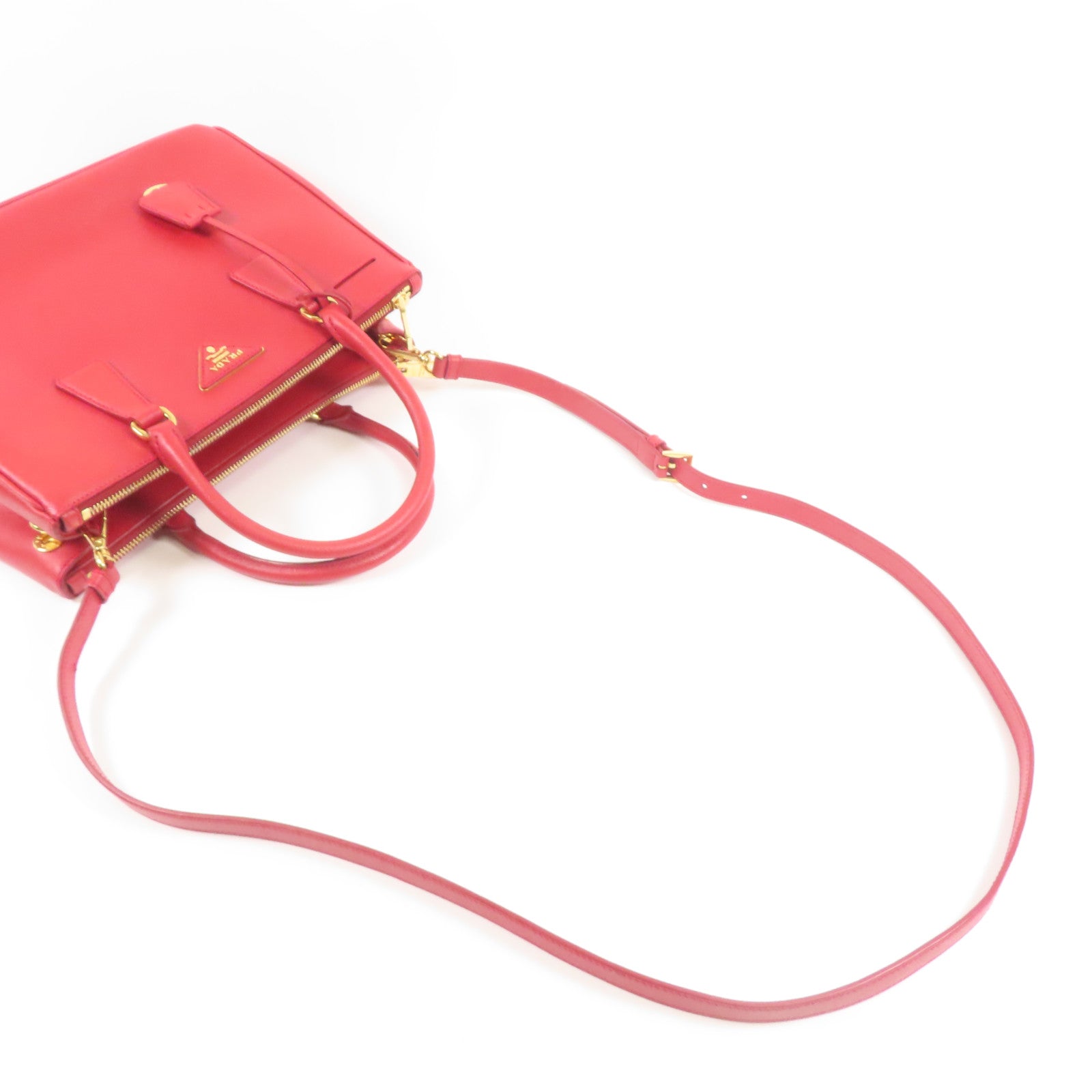 PRADA 牛皮皮革Shoulder Bag金扣手挽肩背兩用袋