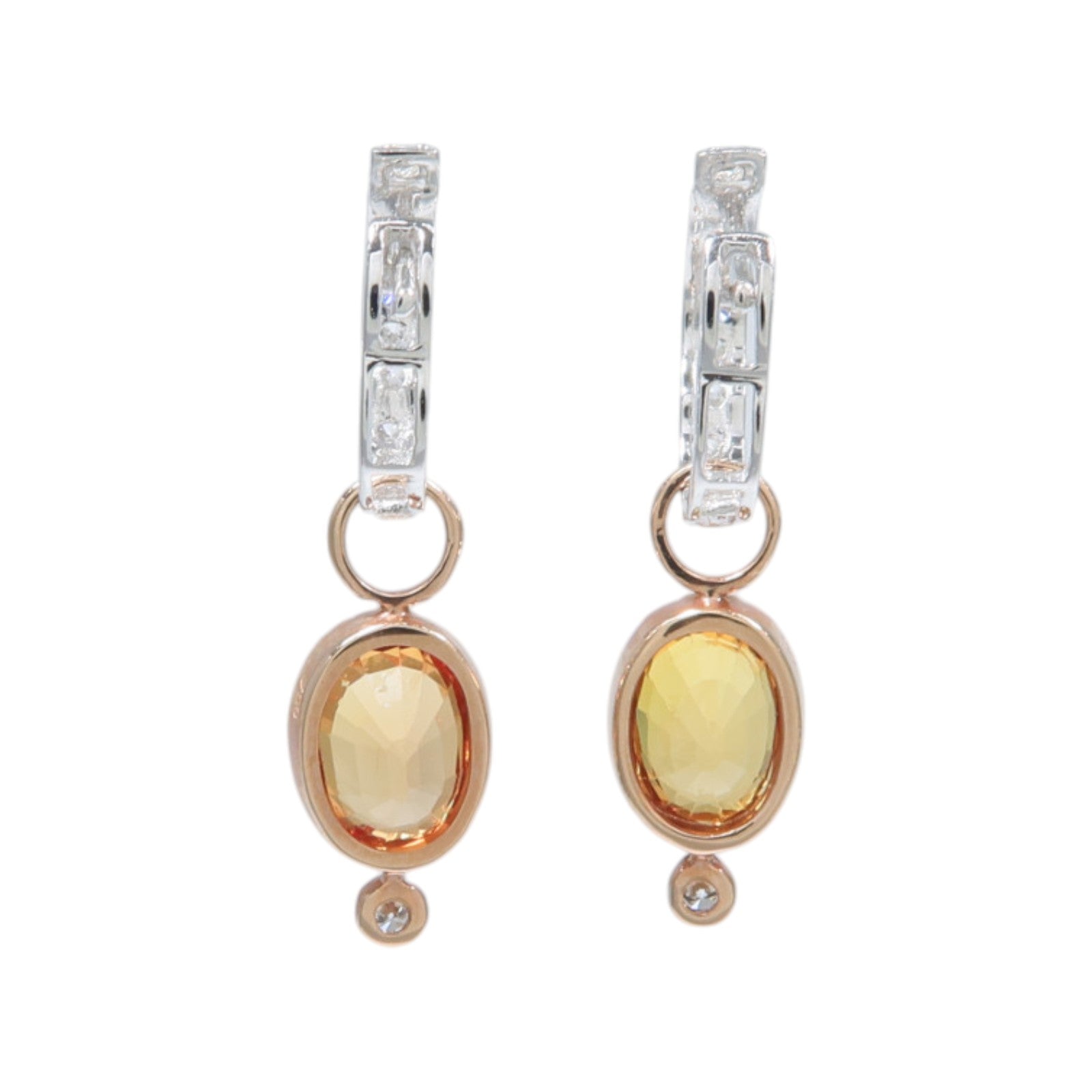 JEWELRY 18K玫瑰金/白金Color Stone Earrings彩色寶石戒指
