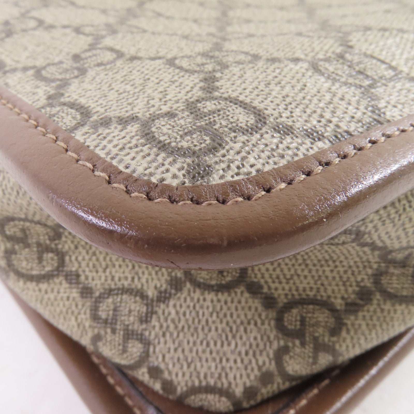 GUCCI 塗層帆布Interlocking G Shoulder Bag金扣肩背袋啡色