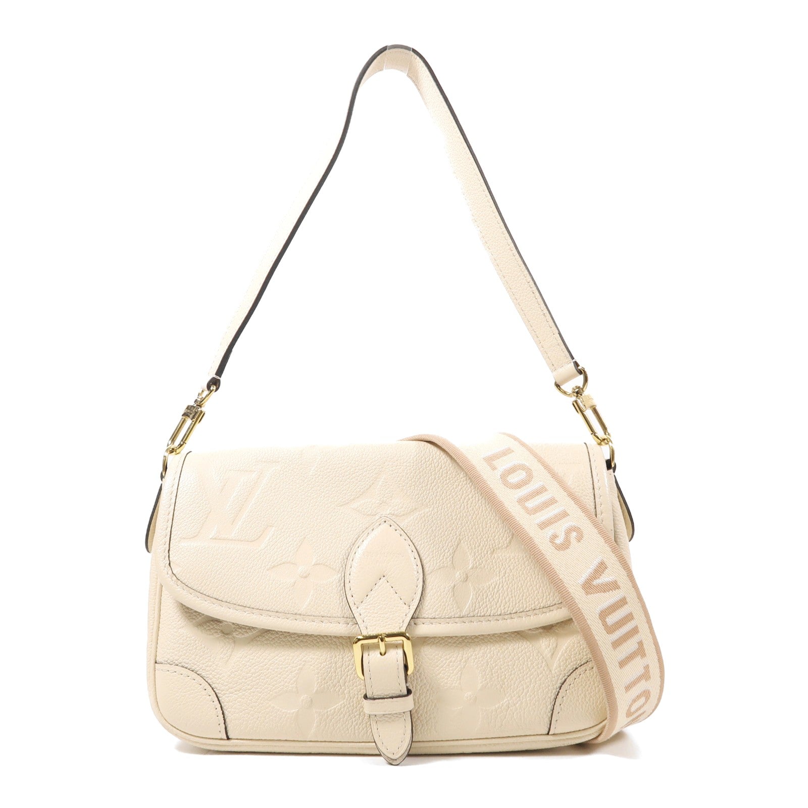 LOUIS VUITTON LV GHW Diane 2 Way Shoulder Bag M46388 Monogram Empreinte Beige