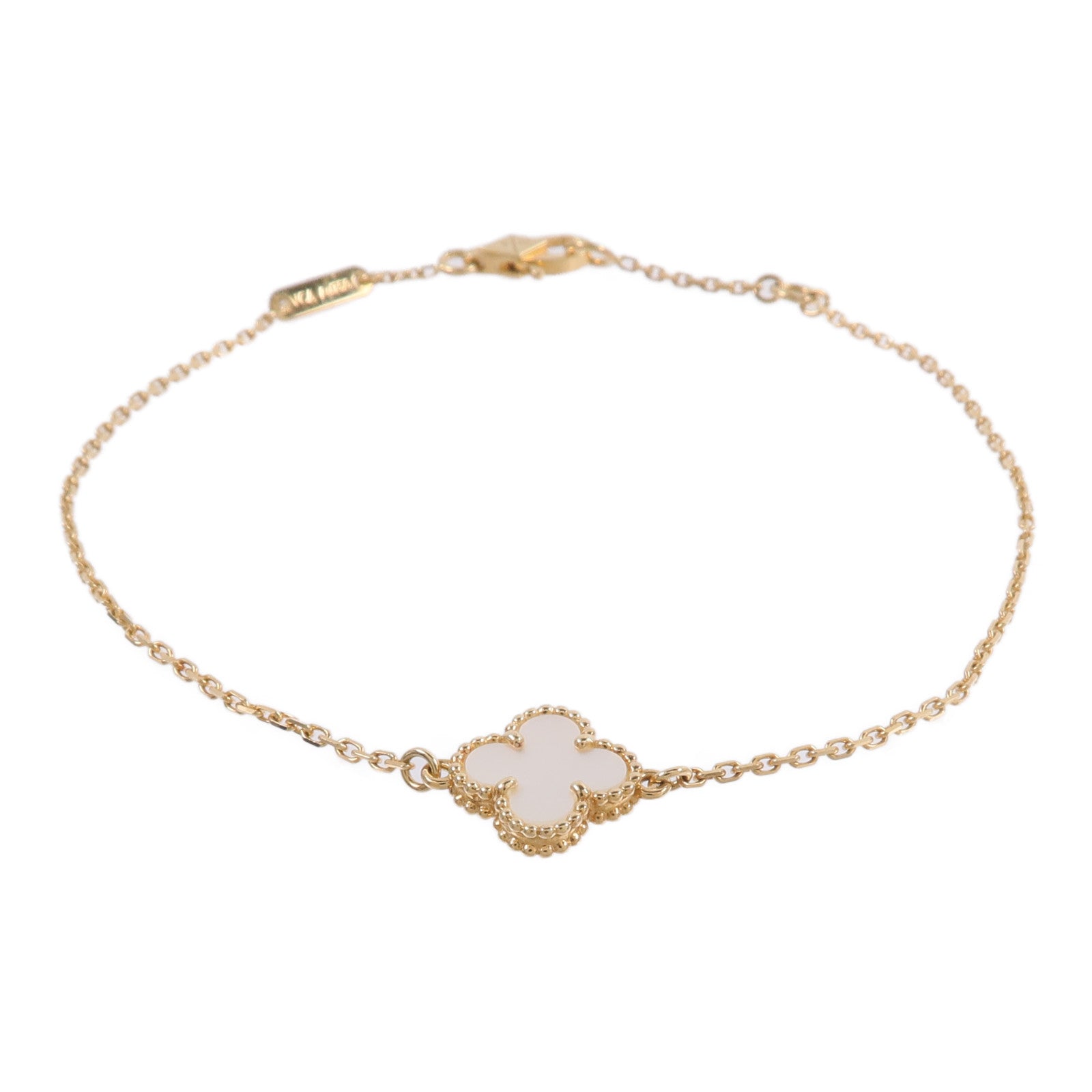 Van Cleef & Arpels 18K黃金/珍珠母貝Sweet Alhambra手鏈