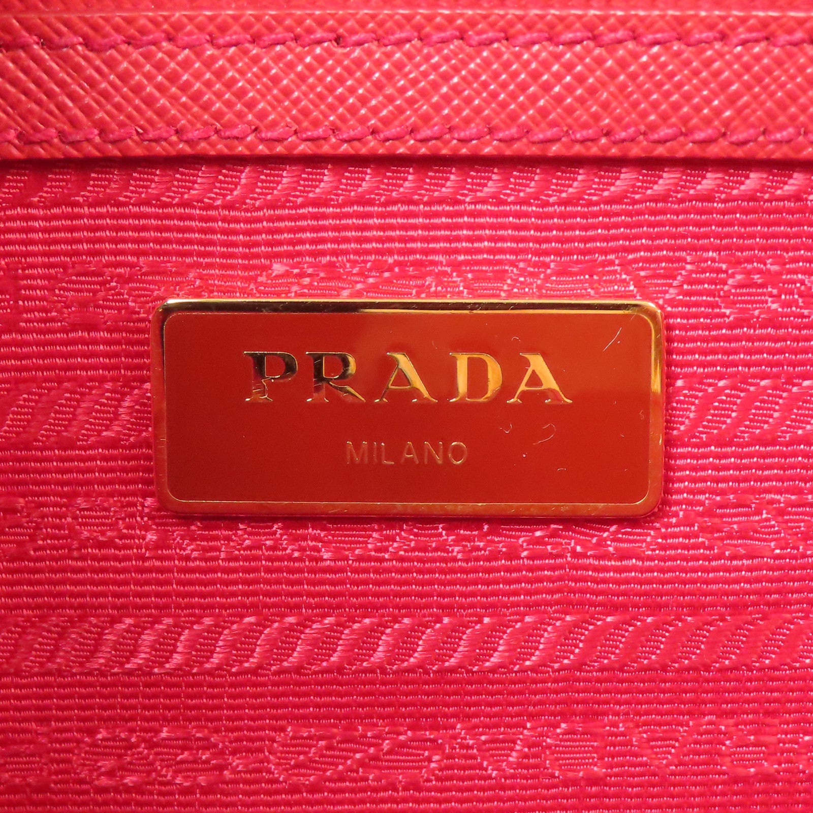 PRADA 牛皮皮革Shoulder Bag金扣手挽肩背兩用袋