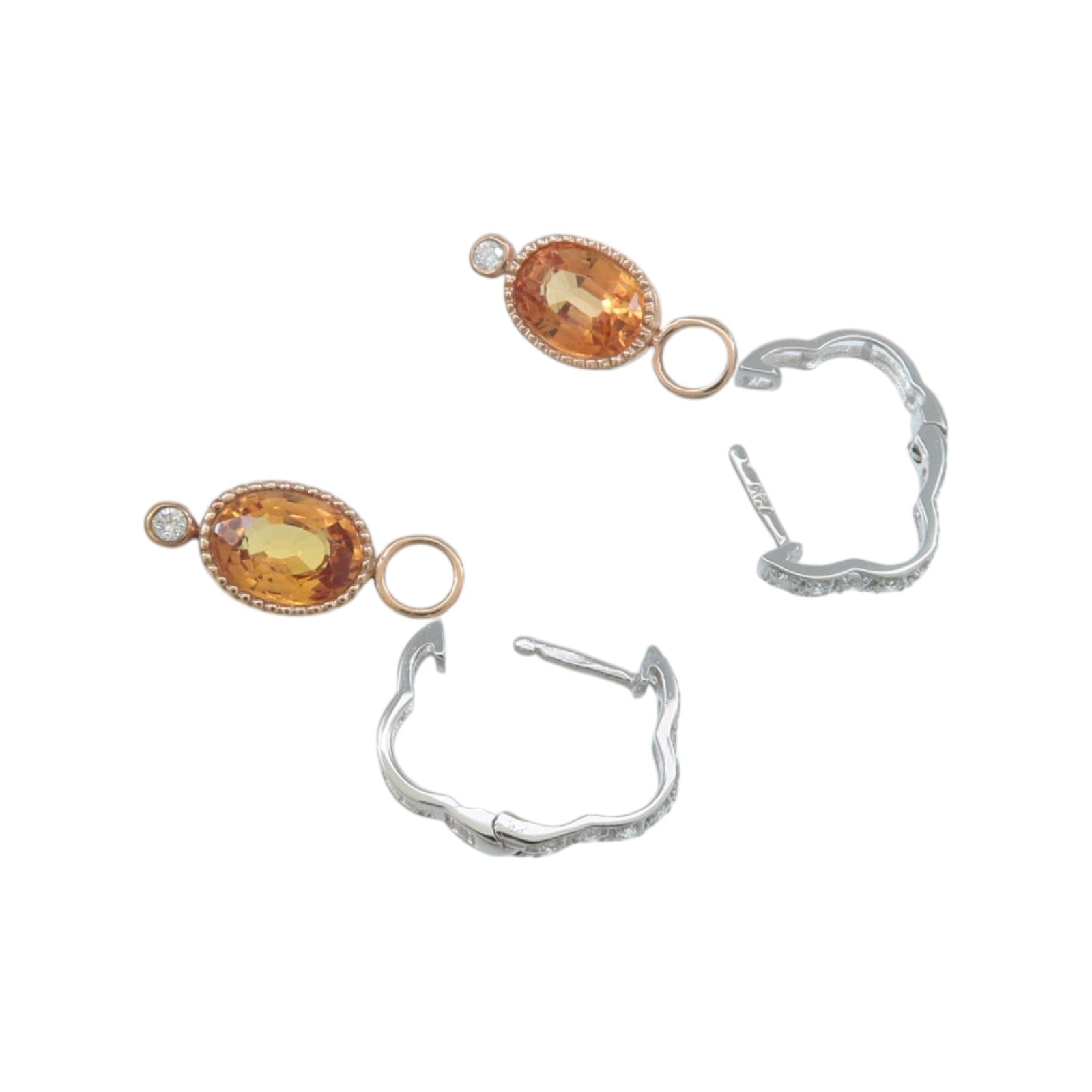 JEWELRY 18K玫瑰金/白金Color Stone Earrings彩色寶石戒指