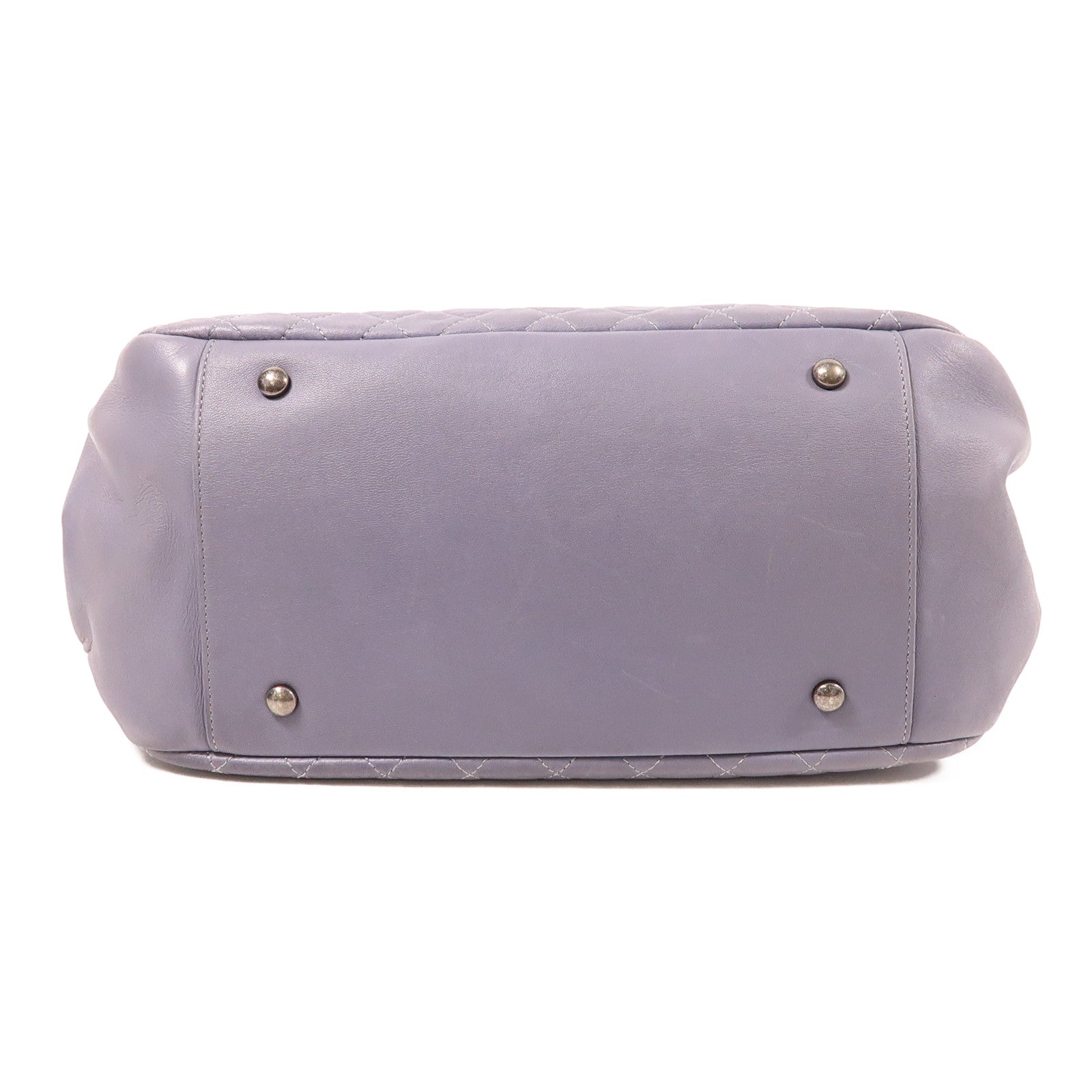 CHANEL CC Boy Accordion Flap Chain Shoulder Bag Lambskin Leather Purple