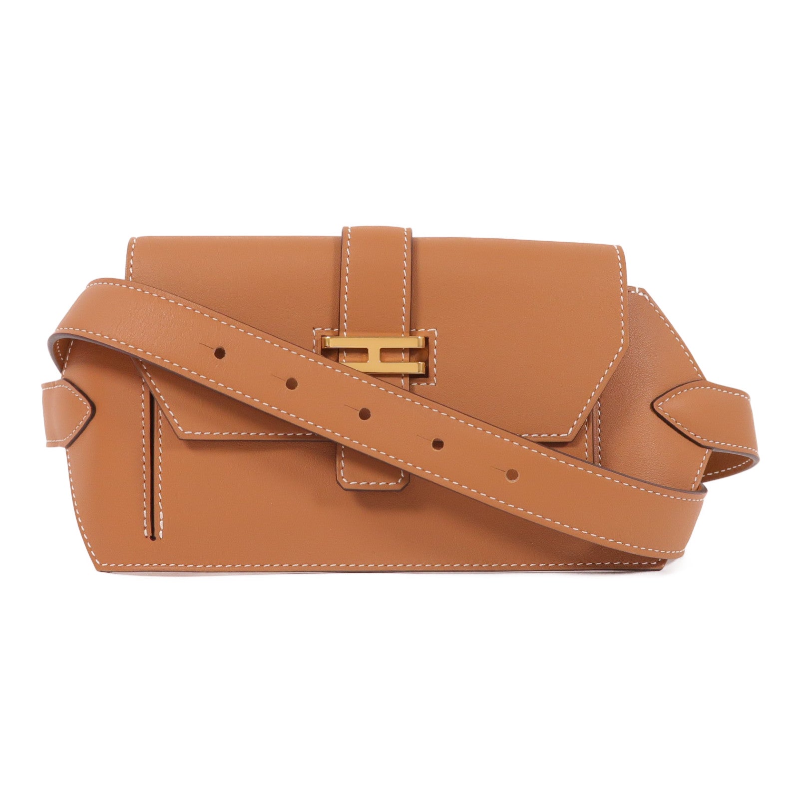 HERMES Swift皮革Elan pocket 24 Belt金扣腰包Gold