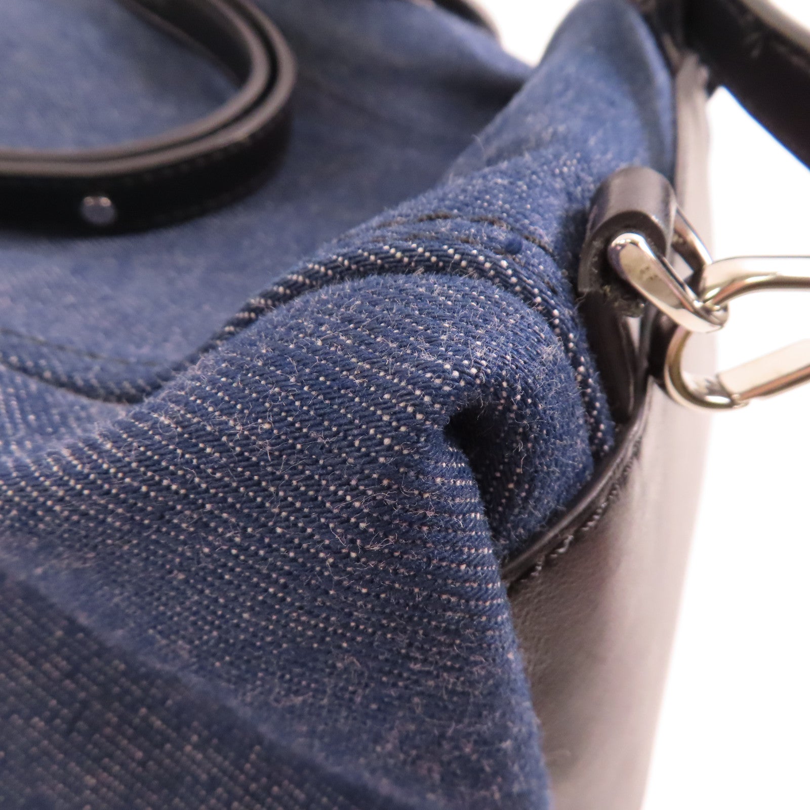 TOD'S 牛仔布Backpack銀扣背包