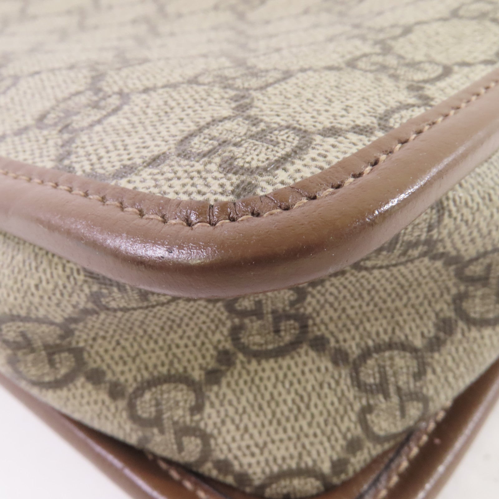 GUCCI 塗層帆布Interlocking G Shoulder Bag金扣肩背袋啡色