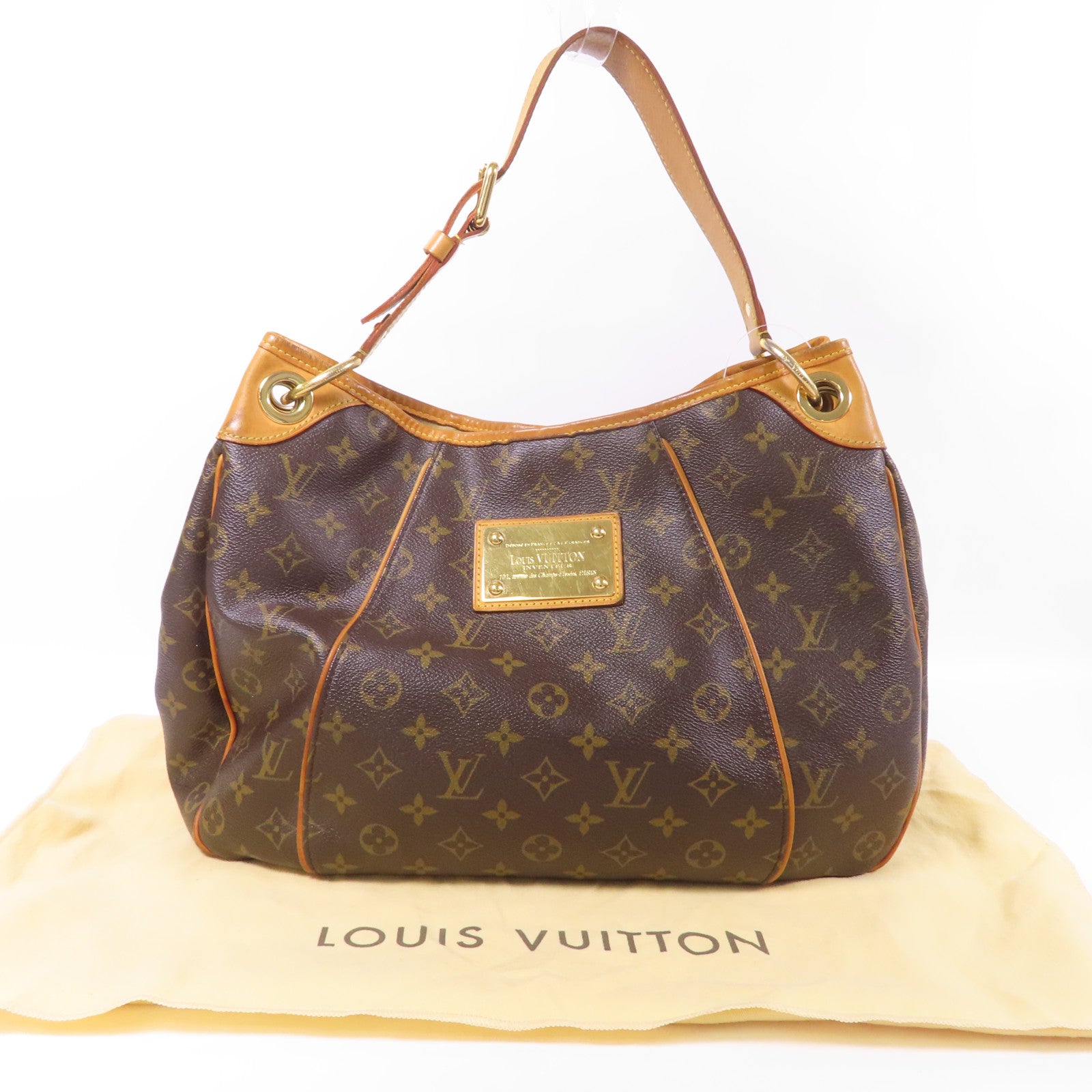 LOUIS VUITTON Monogram Galliera PM金扣肩背袋棕色