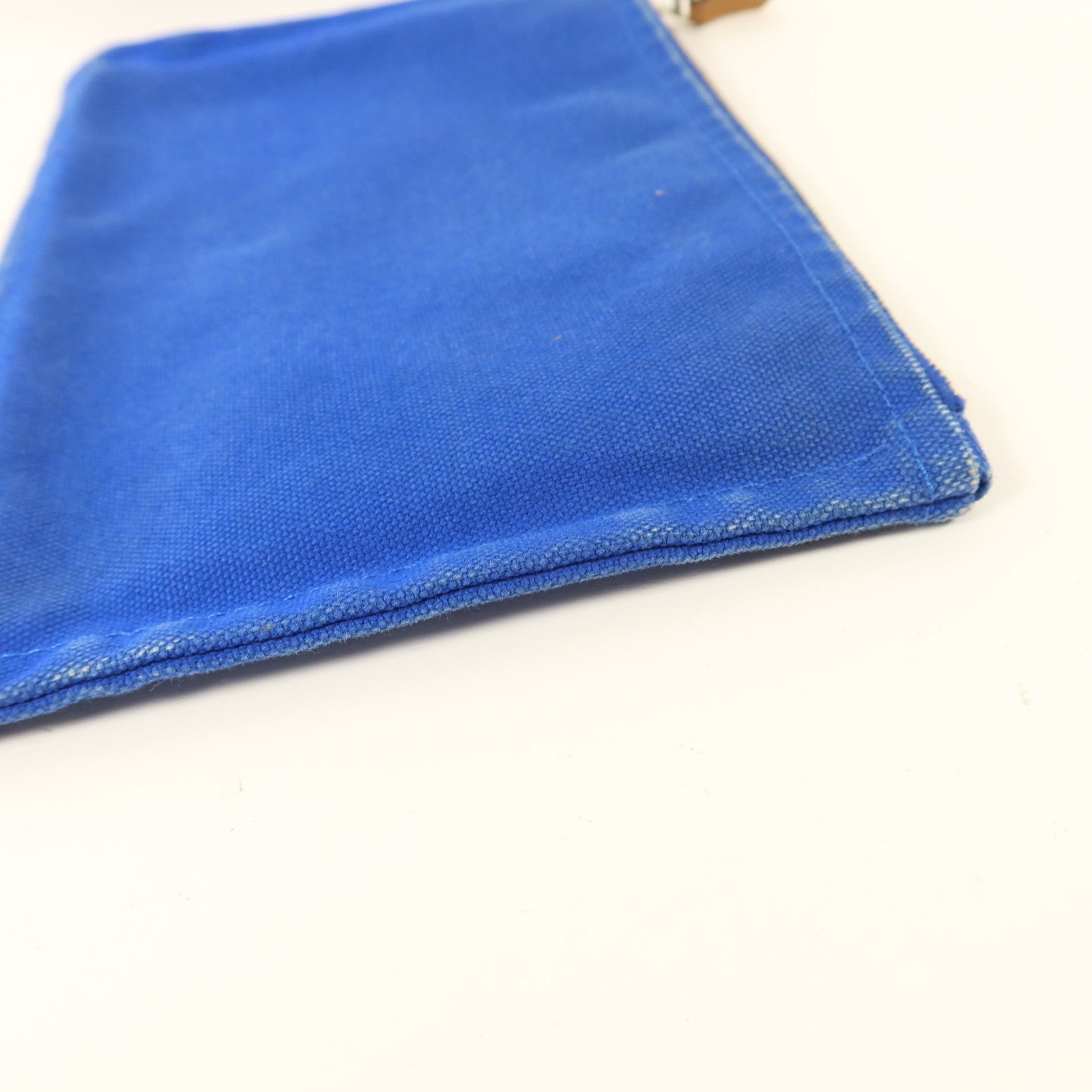 HERMES 帆布Trousse Flat Pouch銀扣小袋