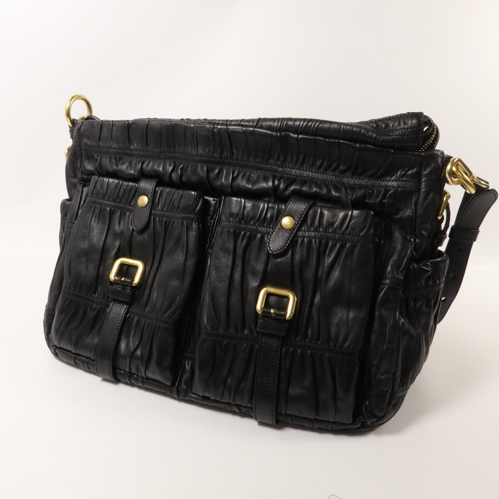 PRADA 牛皮皮革Gaufre Messenger Bag肩背袋