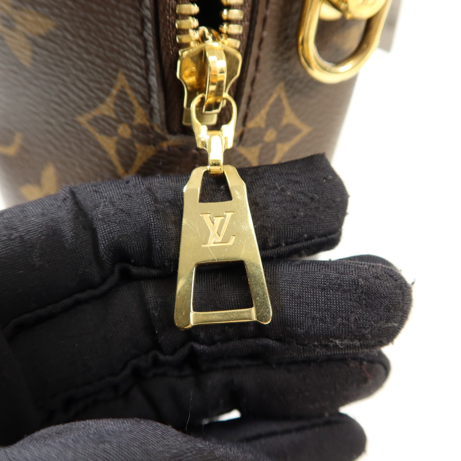 LOUIS VUITTON Monogram Petite Malle Souple金扣手挽肩背兩用袋棕色