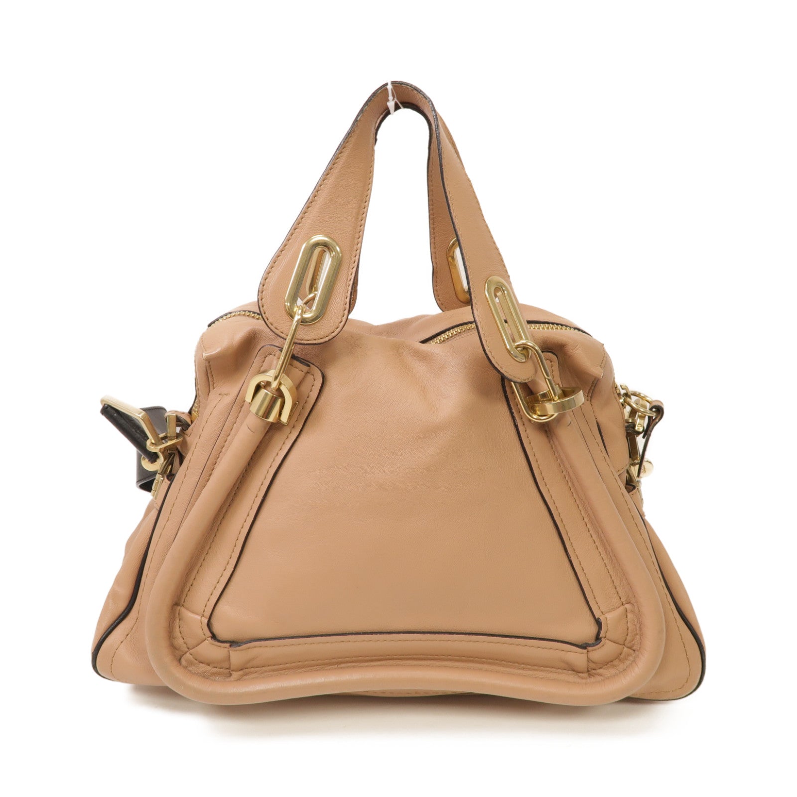 Chloe 【激減優惠】牛皮皮革2 Way Shoulder Bag金扣手挽肩背兩用袋裸色