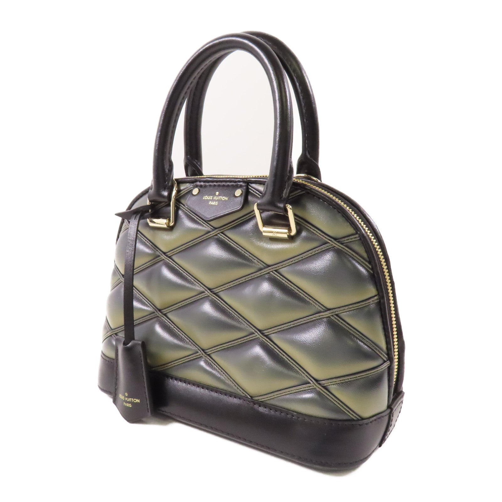 LOUIS VUITTON LV GHW Alma BB Handbag M23576 Calfskin Leather Gray Black