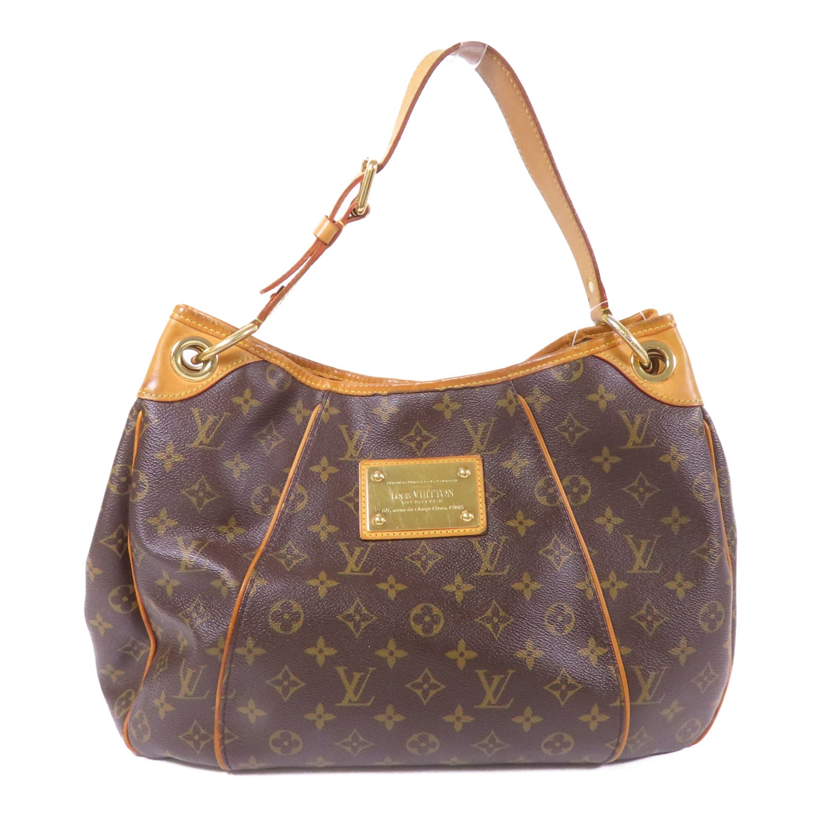 LOUIS VUITTON Monogram Galliera PM金扣肩背袋棕色