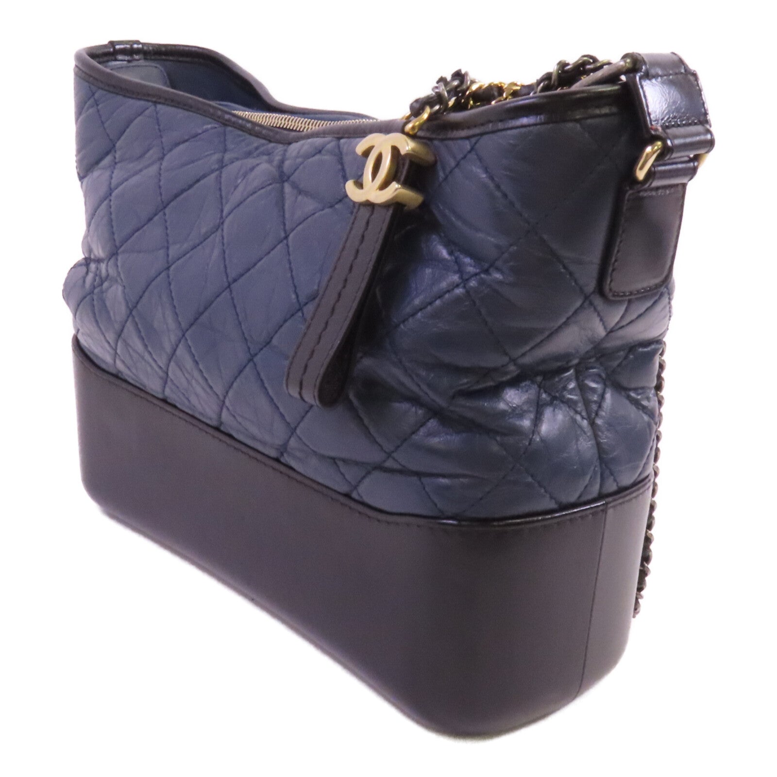 CHANEL 牛皮皮革Gabrielle Medium銀扣鏈帶肩背袋