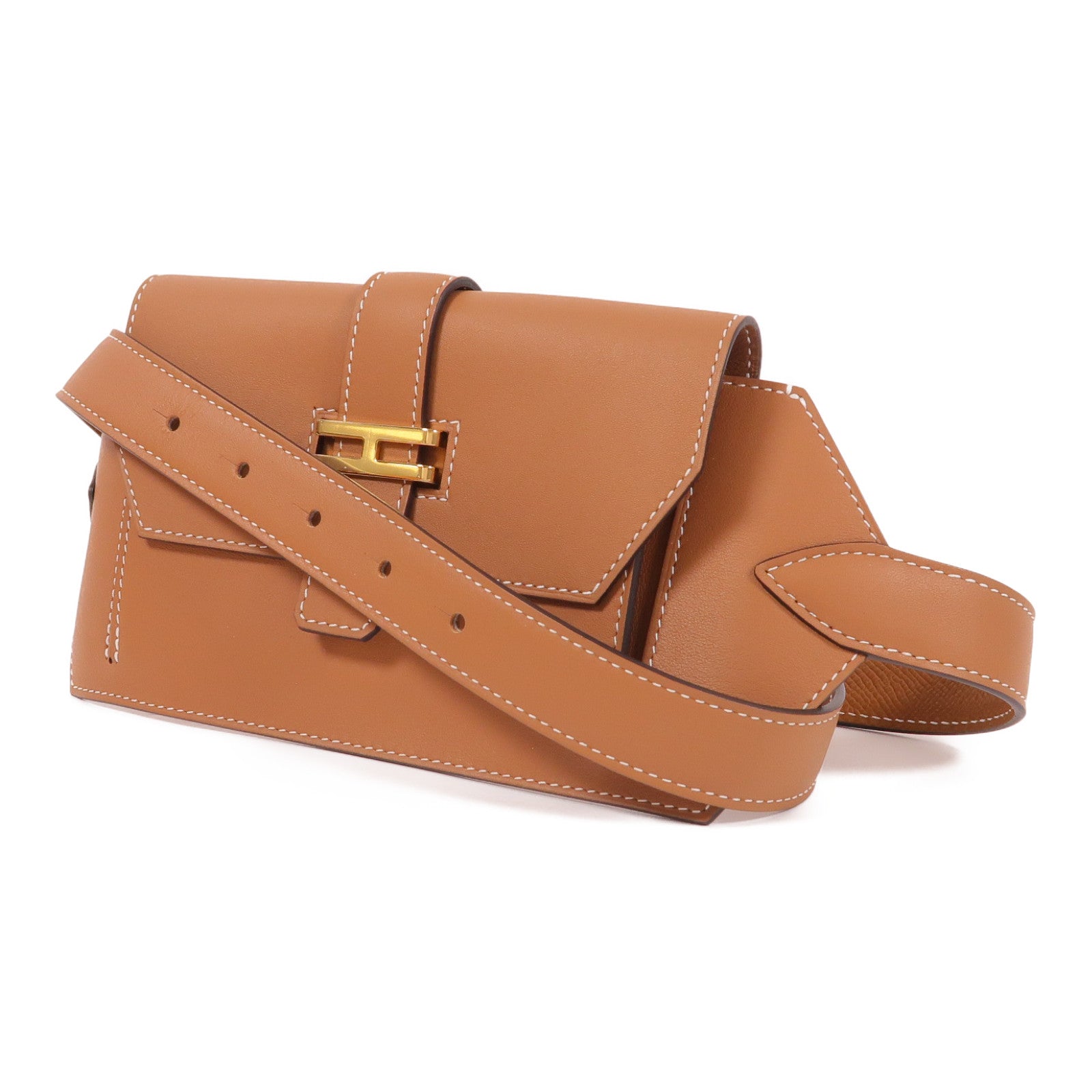 HERMES Swift皮革Elan pocket 24 Belt金扣腰包Gold