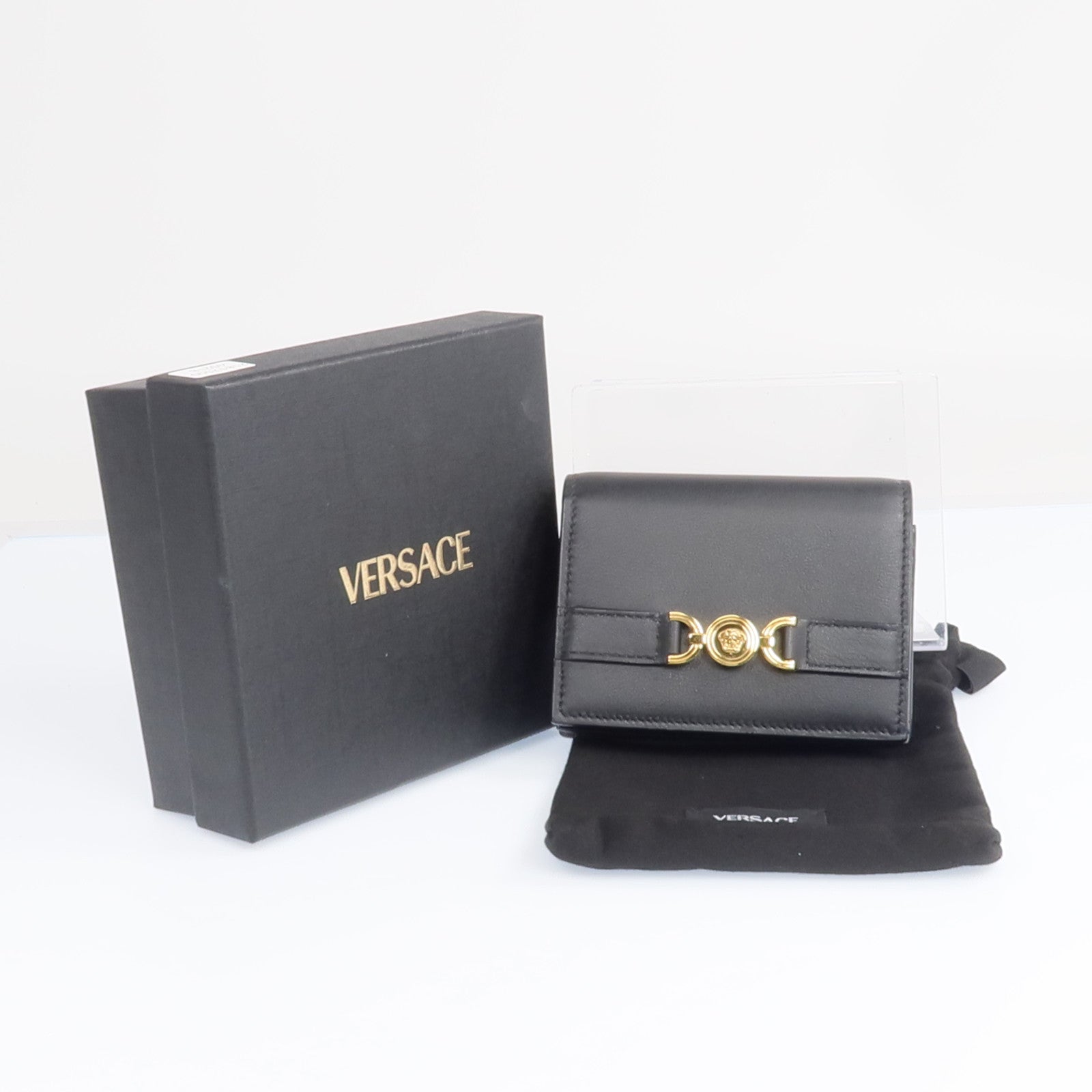 VERSACE 羊皮皮革Medusa '95 Fold Wallet 金扣錢包