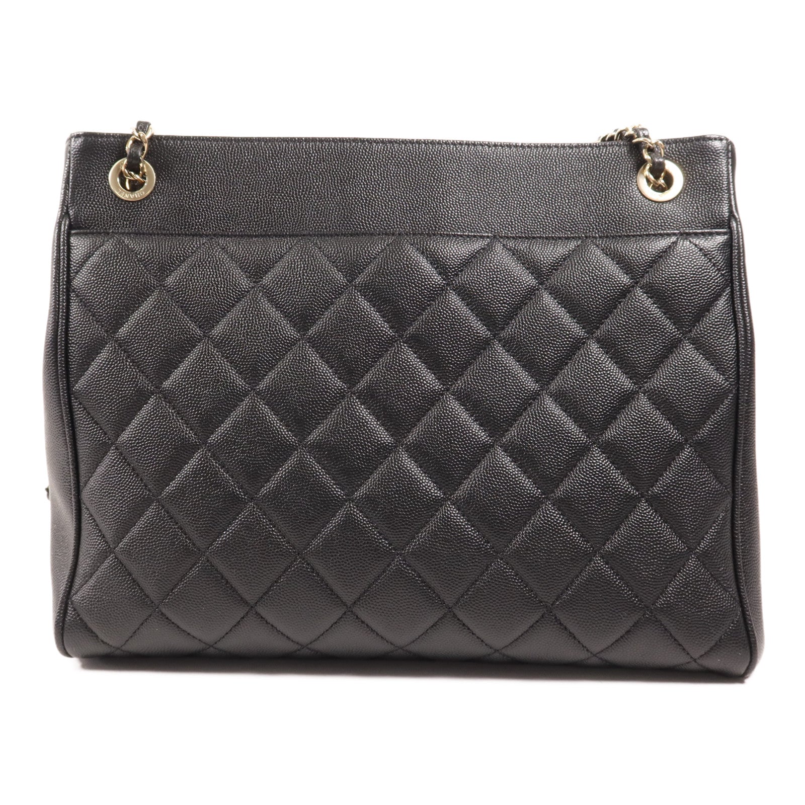 CHANEL 牛皮皮革Chain Tote金扣鏈帶肩背袋