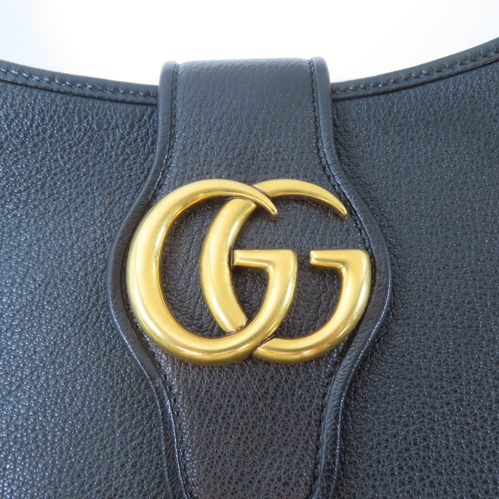 GUCCI 牛皮皮革Aphrodite Shoulder Bag金扣手挽肩背兩用袋黑色