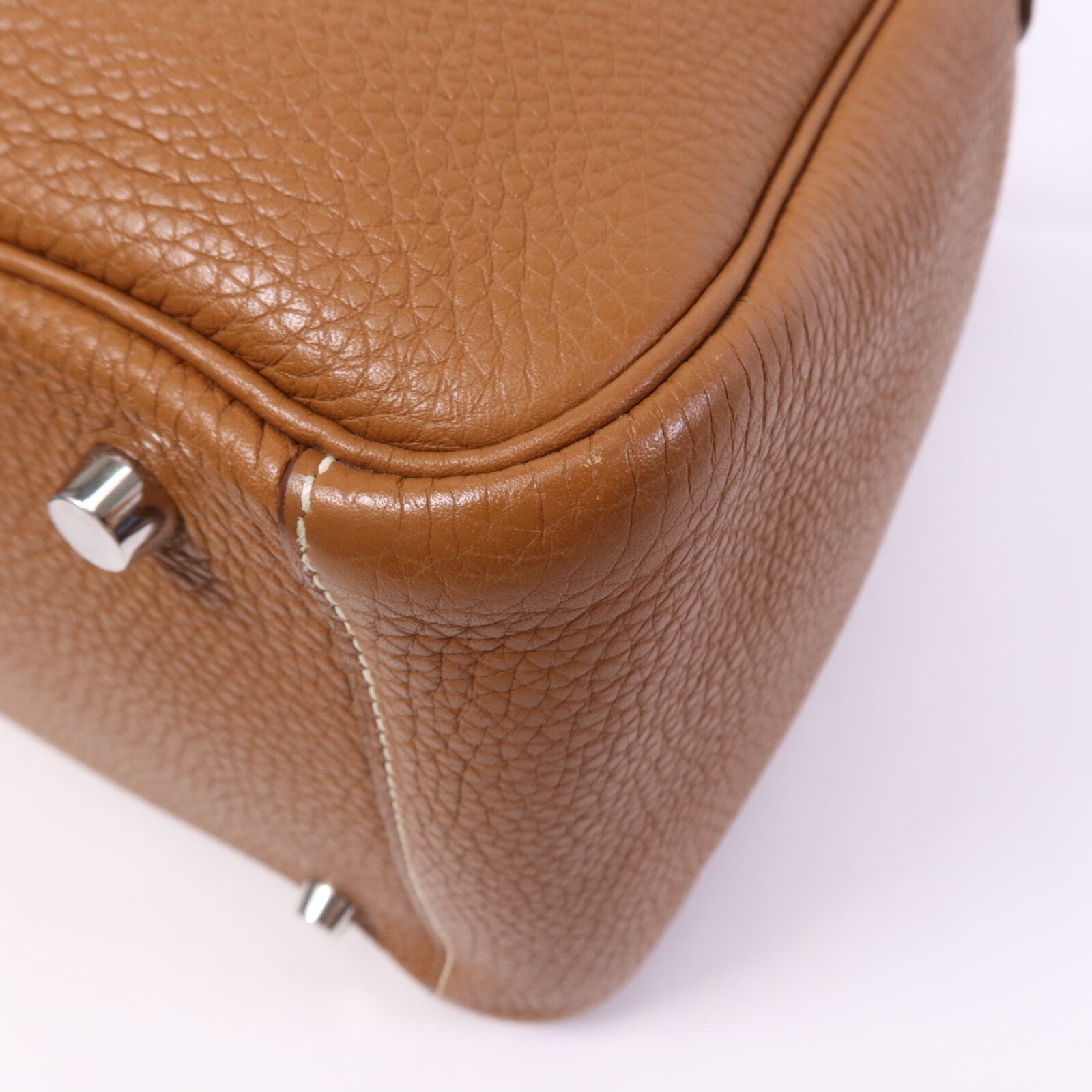 HERMES Clemence皮革Lindy 30手挽肩背兩用袋Gold