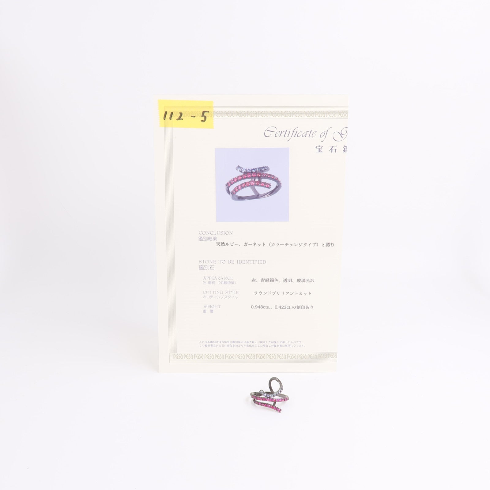 JEWELRY PT900鉑金/鍍黑Ruby Garnet Ring紅寶石/石榴石戒指