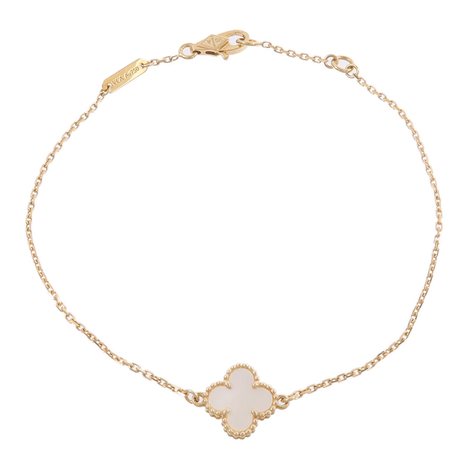 Van Cleef & Arpels 18K黃金/珍珠母貝Sweet Alhambra手鏈