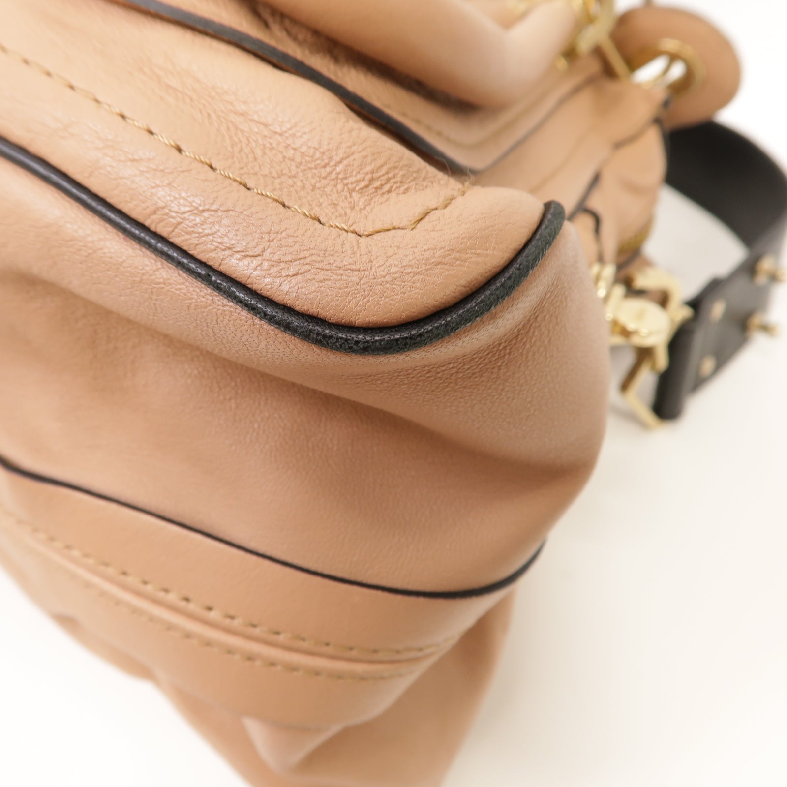 Chloe 【激減優惠】牛皮皮革2 Way Shoulder Bag金扣手挽肩背兩用袋裸色