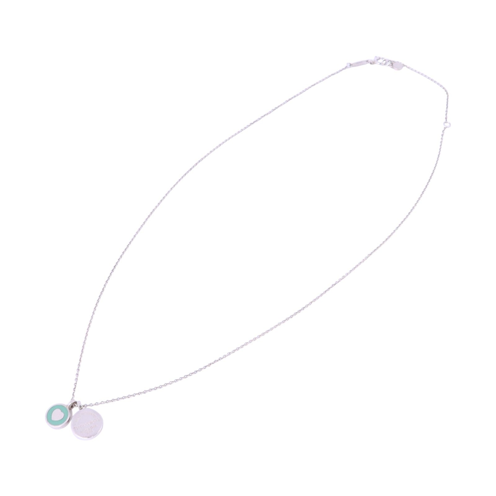 TIFFANY＆CO 925純銀Return To Tiffany Double Round Tag Necklace銀扣項鏈