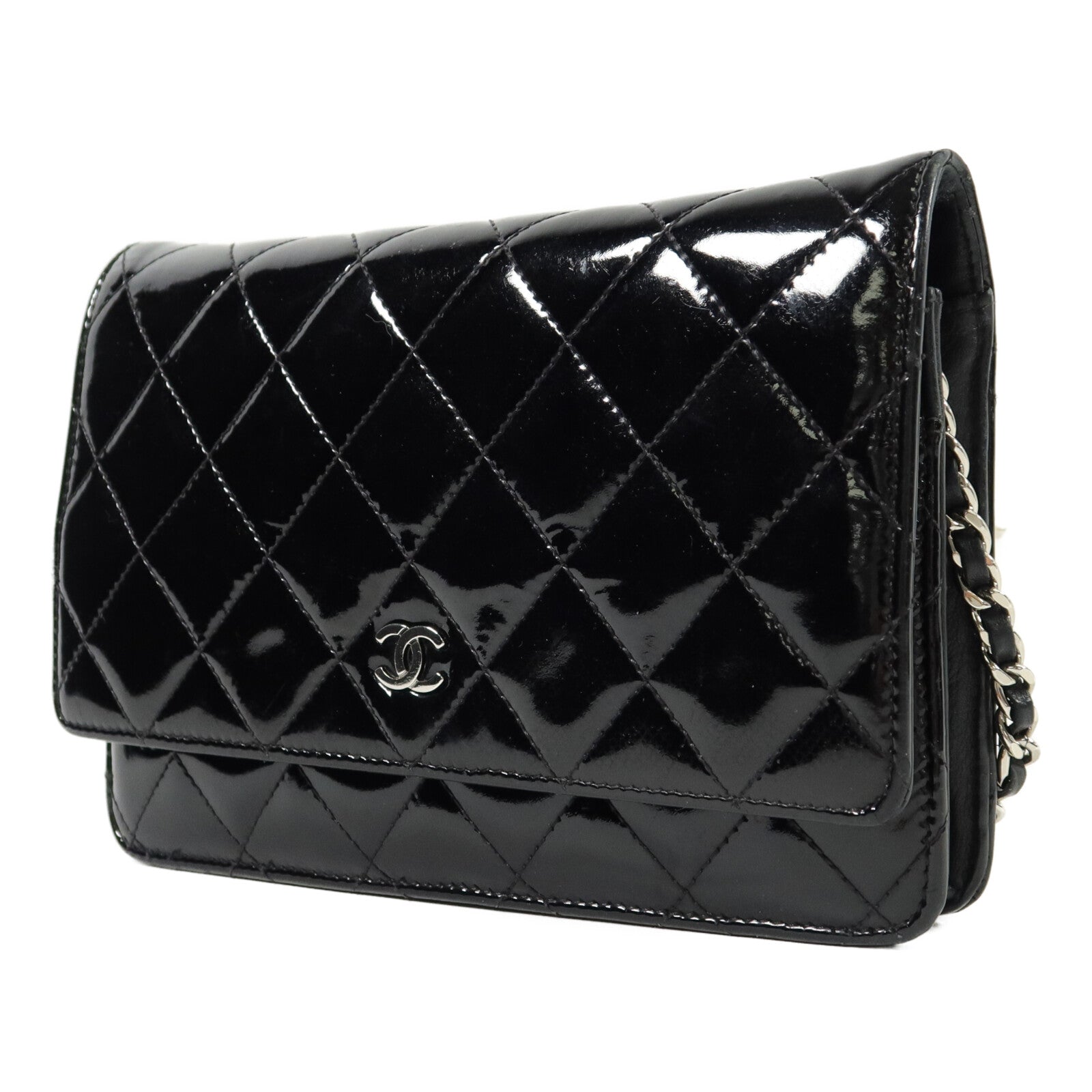 CHANEL 漆皮皮革Wallet On Chain Shoulder Bag鏈帶肩背袋