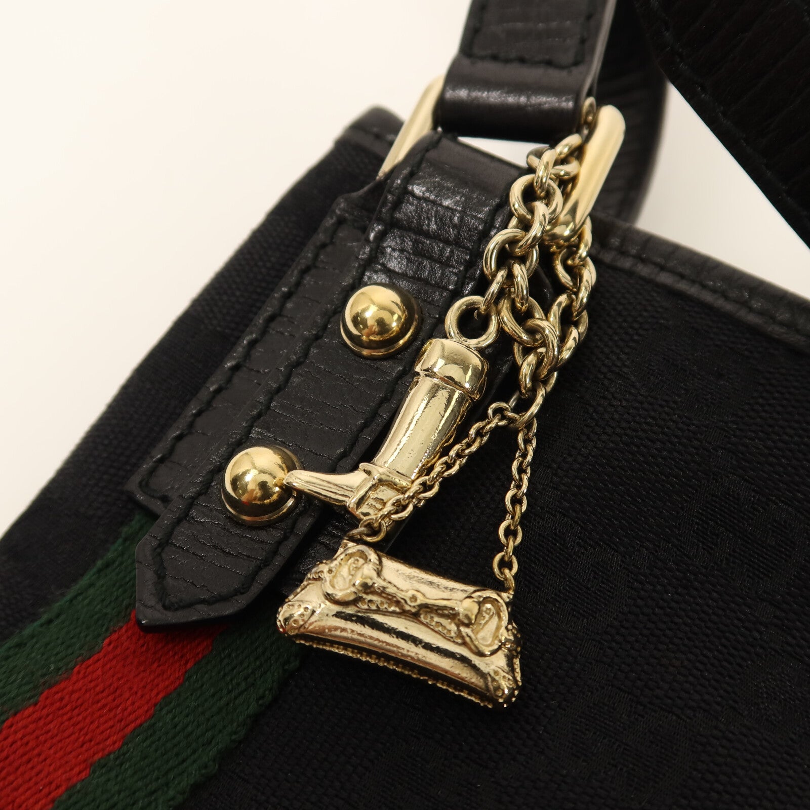 GUCCI 帆布Shoulder Bag金扣肩背袋