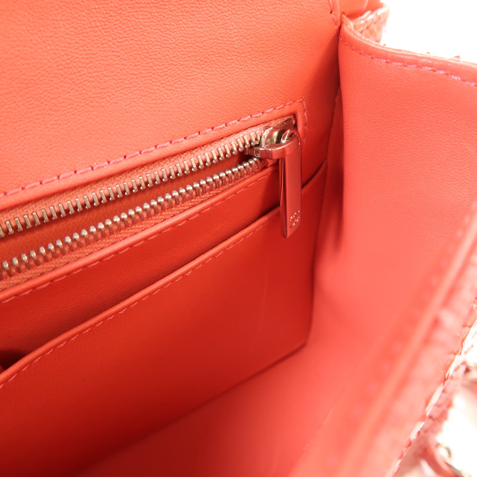 CHANEL 蛇皮皮革Classic 25銀扣鏈帶手挽肩背兩用袋