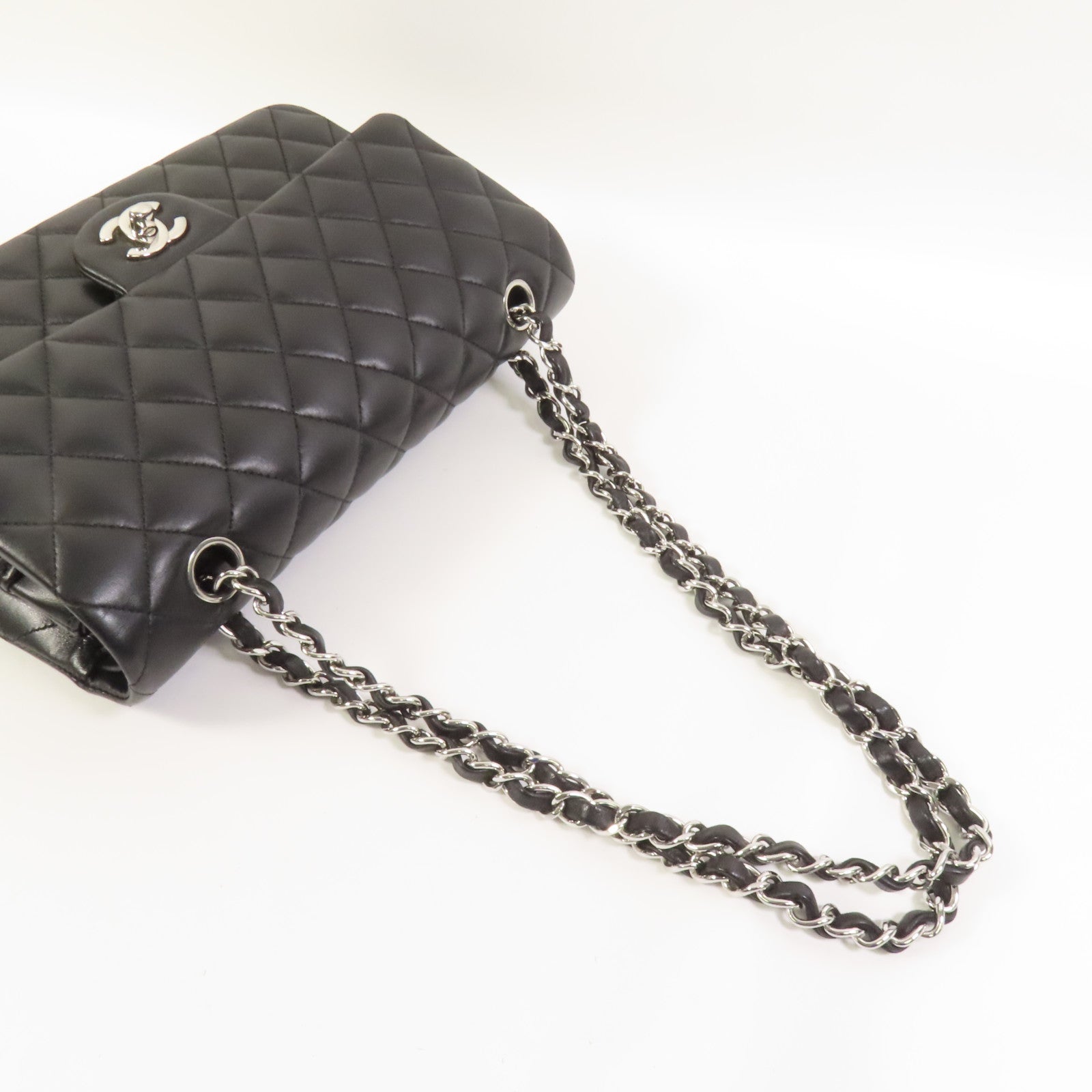 CHANEL 【激減優惠】羊皮皮革Classic 25銀扣鏈帶肩背袋