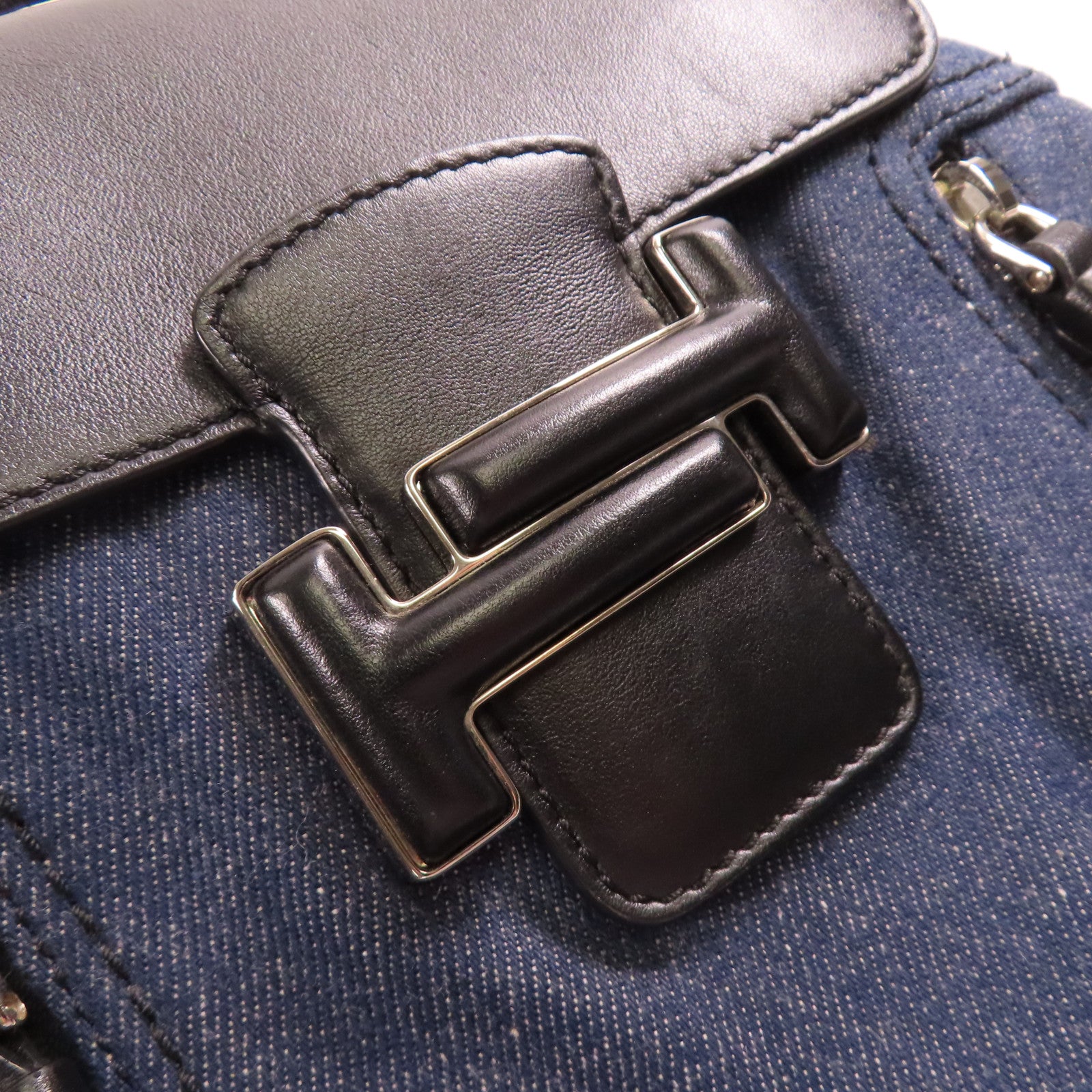 TOD'S 【激減優惠】牛仔布Backpack銀扣背包