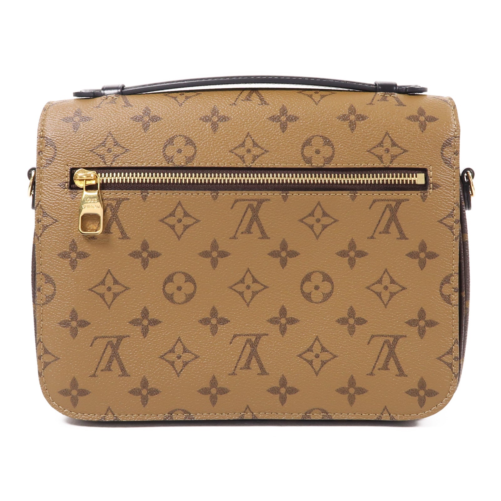 LOUIS VUITTON Monogram Reverse Pochette Metis金扣手挽肩背兩用袋棕色