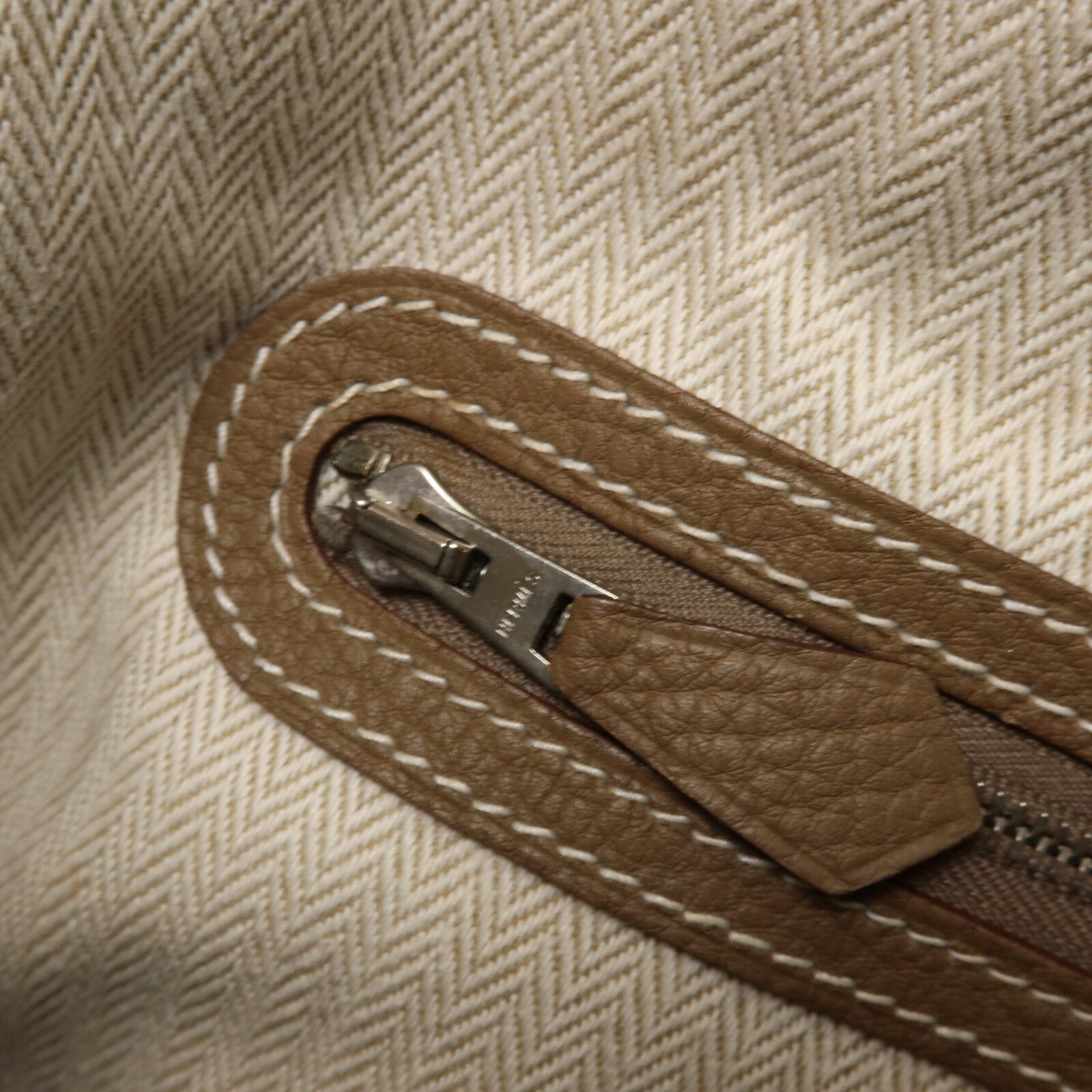 HERMES Negonda皮革Garden Party PM手挽袋Etoupe