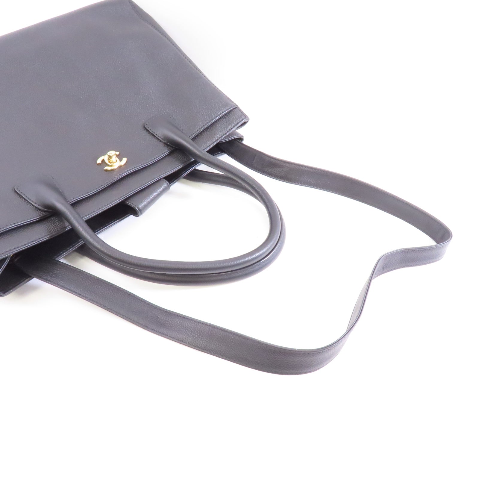 CHANEL 牛皮皮革2way Shoulder Bag金扣手挽肩背兩用袋黑色