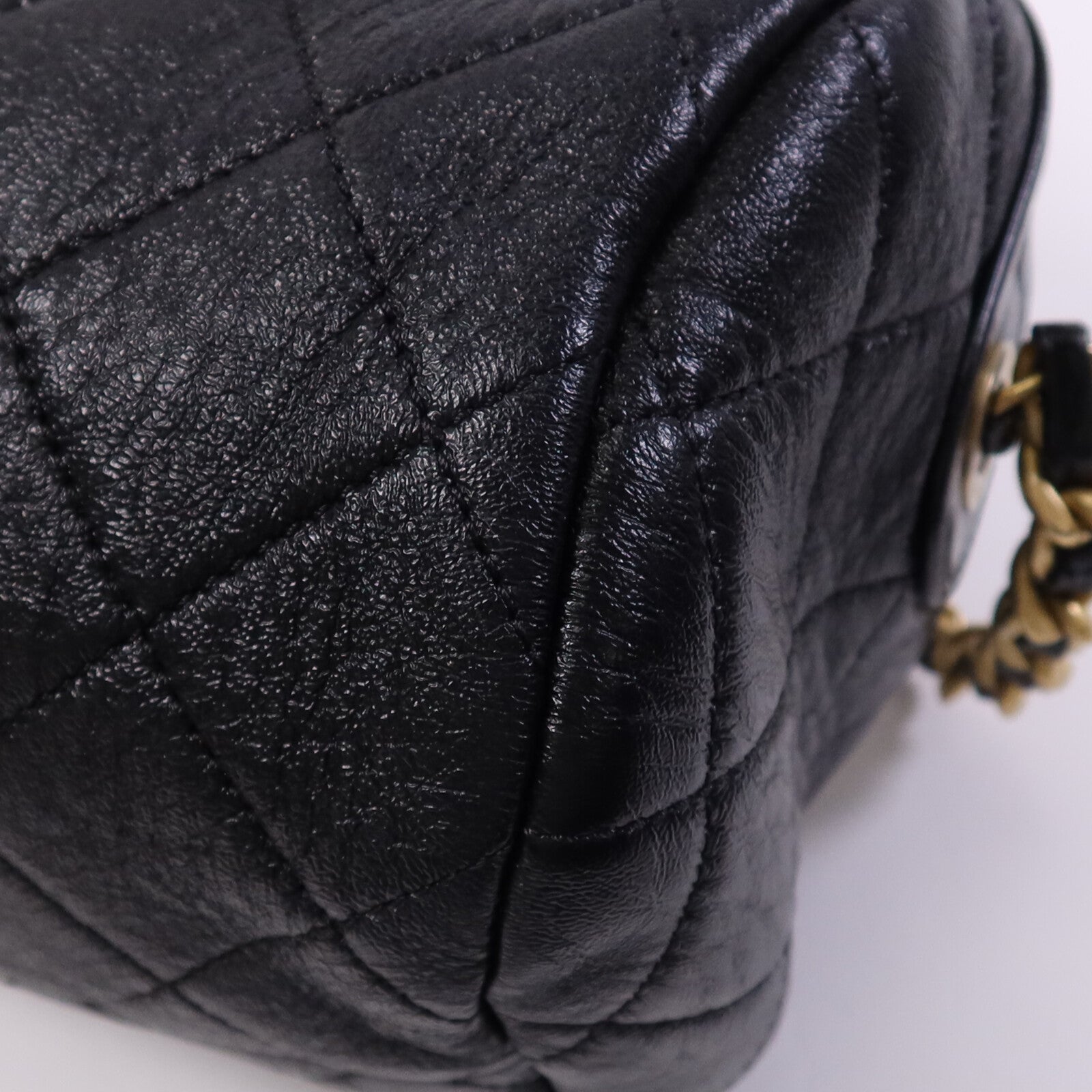 CHANEL 牛皮皮革2 Way Shoulder Bag金扣鏈帶手挽肩背兩用袋
