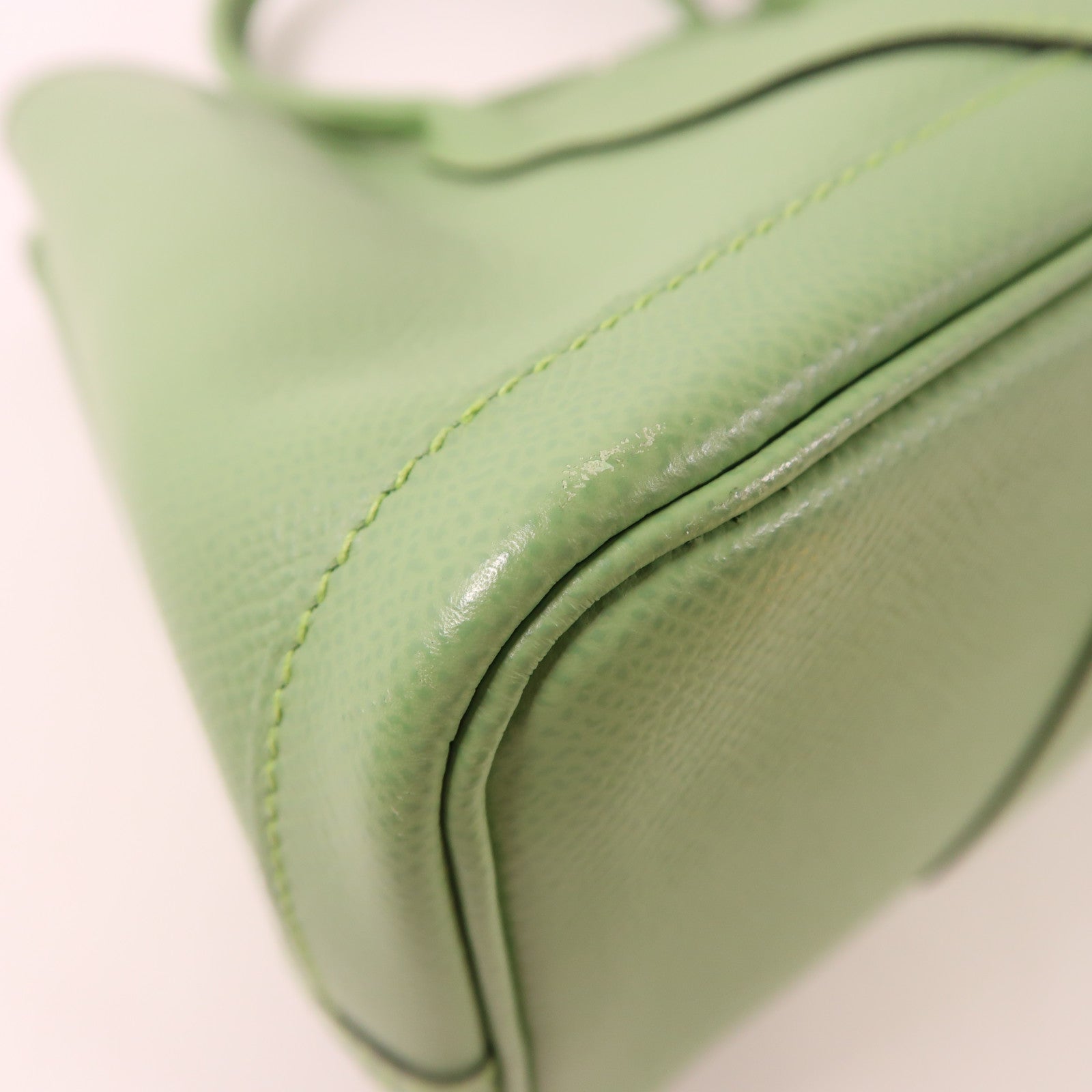 HERMES Epsom皮革Garden Party TPM銀扣手挽袋Vert Criquet
