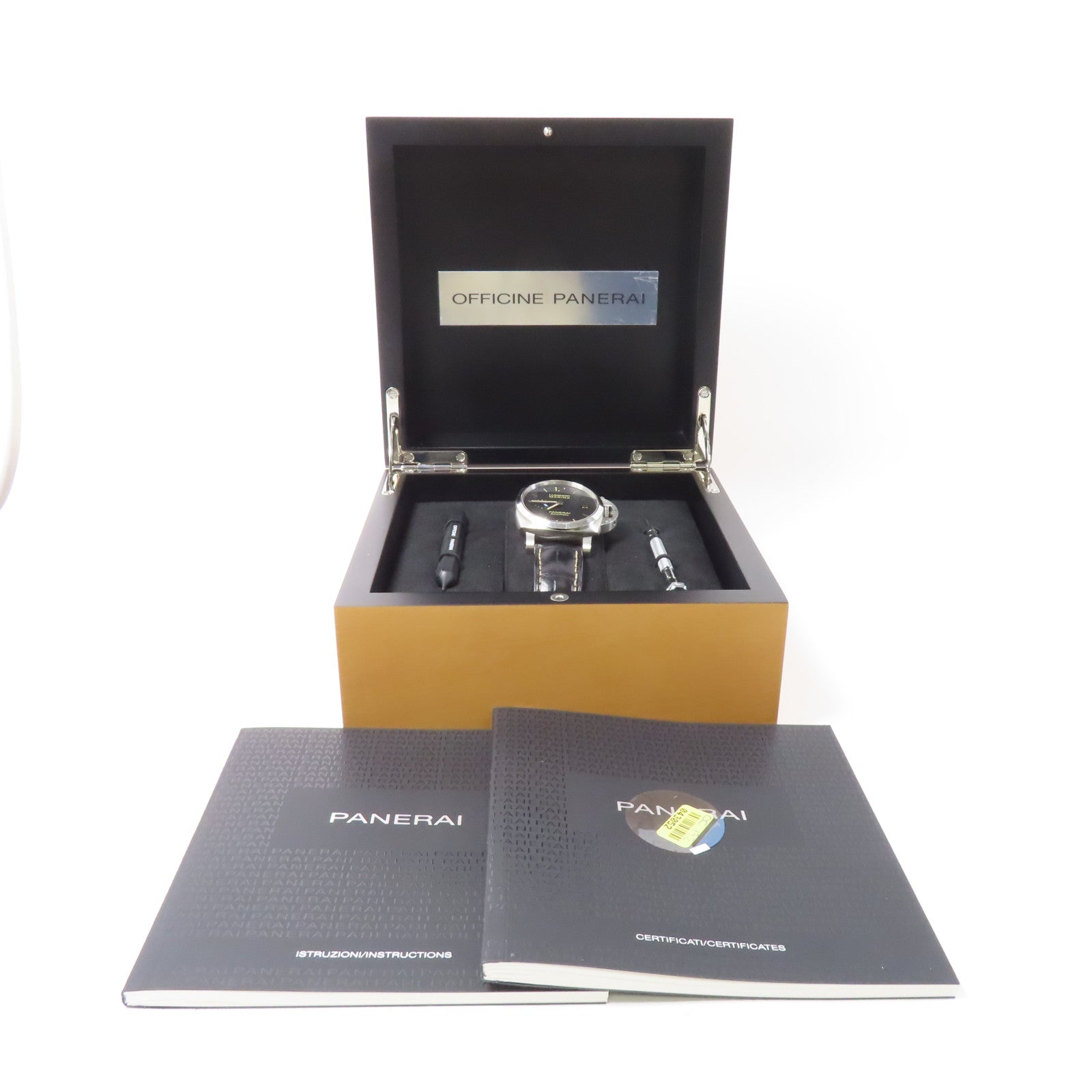 PANERAI Luminor Marina 1950不鏽鋼/皮革帶手錶自動機芯黑色