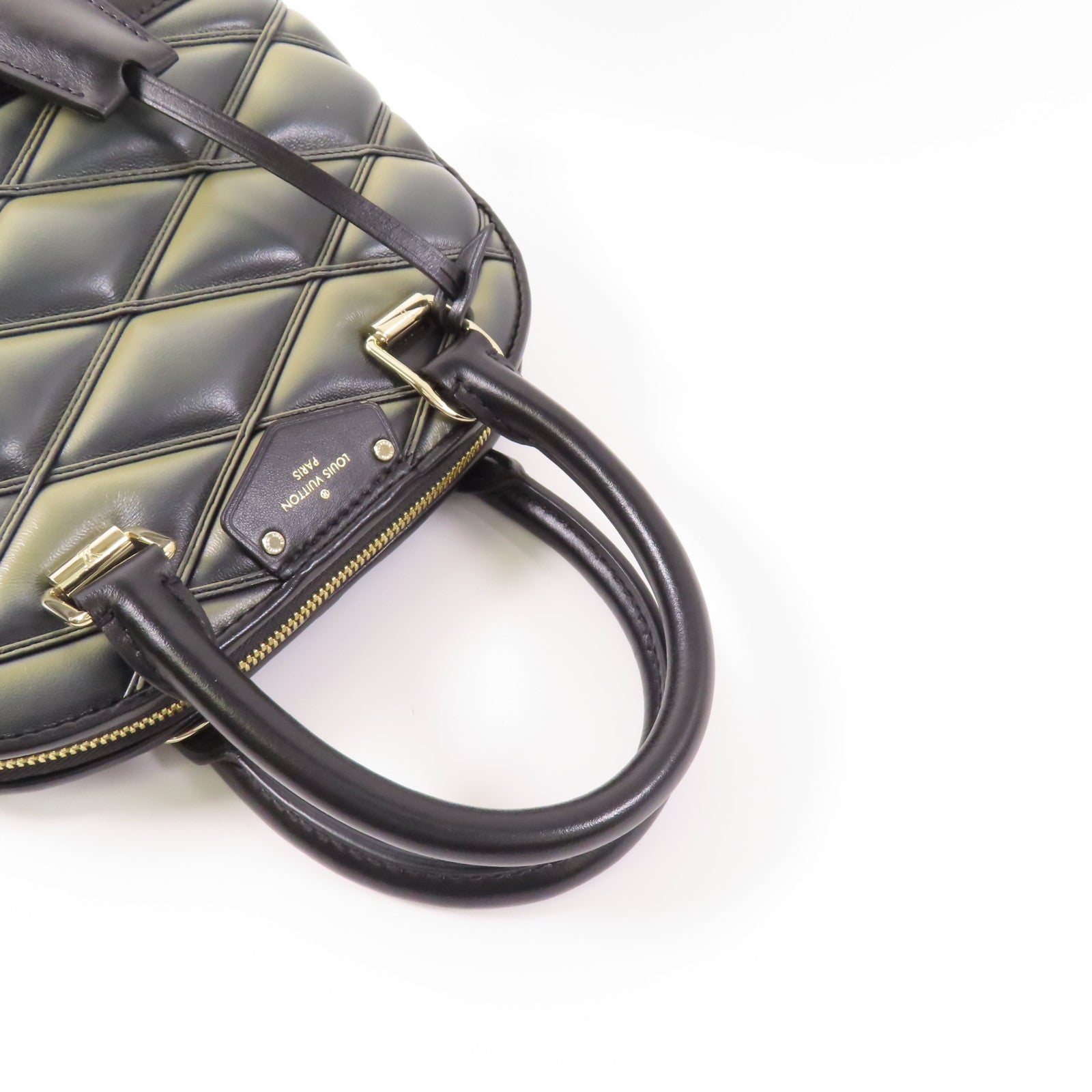 LOUIS VUITTON LV GHW Alma BB Handbag M23576 Calfskin Leather Gray Black