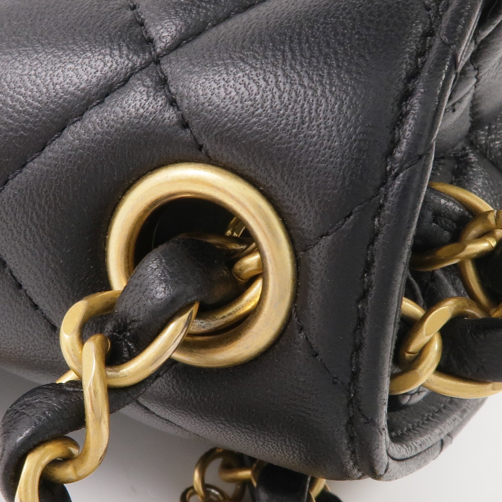 CHANEL 羊皮皮革Chain Shoulder Bag金扣鏈帶肩背袋