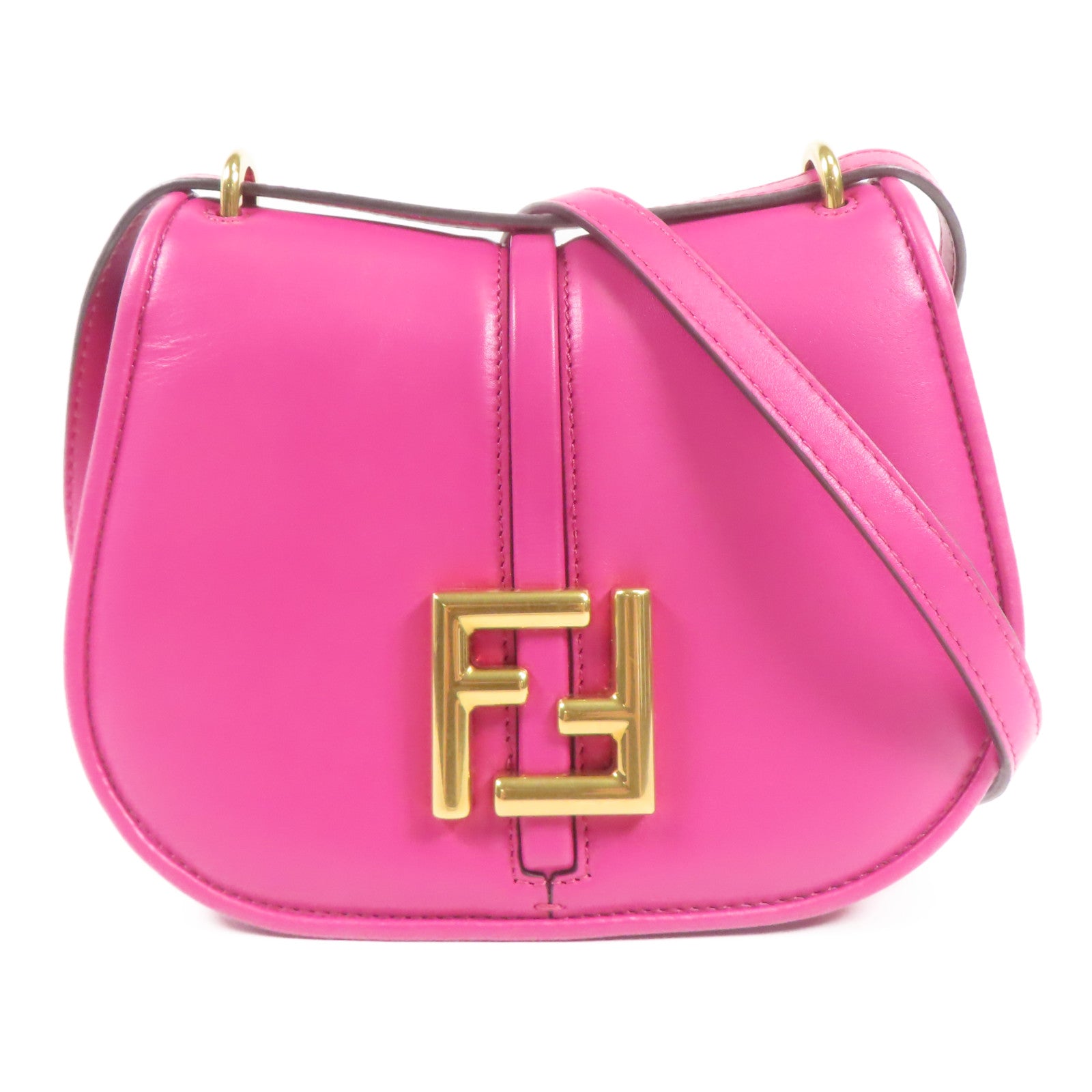 FENDI 【激減優惠】牛皮皮革C'mon Small金扣肩背袋