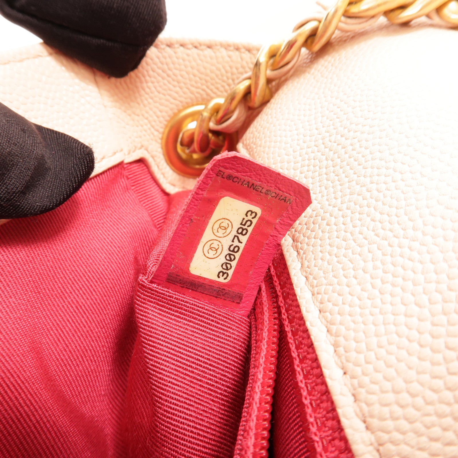 CHANEL 牛皮皮革Chain Shoulder手挽肩背兩用袋