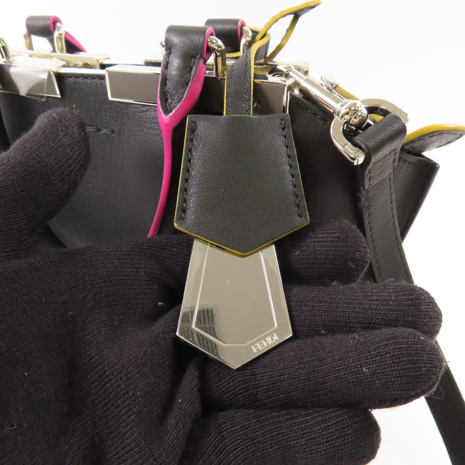 FENDI 牛皮皮革3Jours銀扣手挽肩背兩用袋