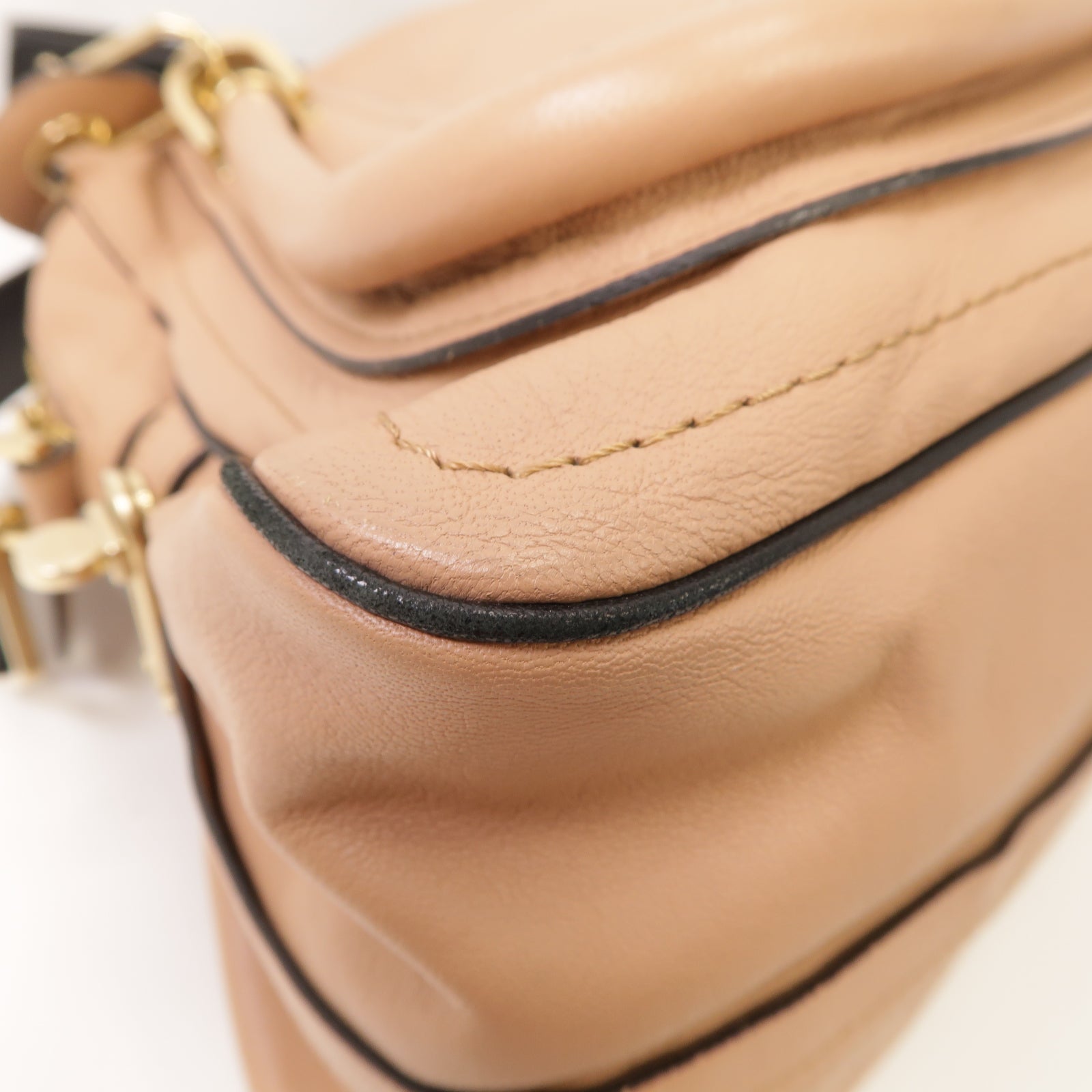 Chloe 【激減優惠】牛皮皮革2 Way Shoulder Bag金扣手挽肩背兩用袋裸色