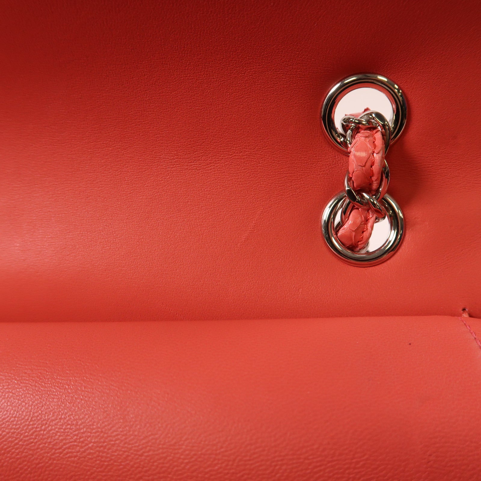 CHANEL 蛇皮皮革Classic 25銀扣鏈帶手挽肩背兩用袋