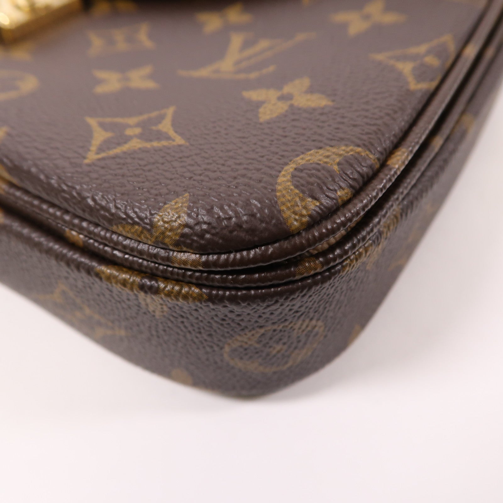 LOUIS VUITTON Monogram Reverse Pochette Metis金扣手挽肩背兩用袋棕色