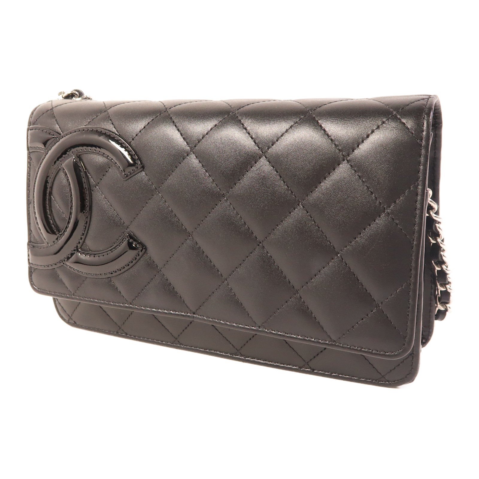 CHANEL 牛皮皮革WOC Wallet On Chain銀扣鏈帶肩背袋