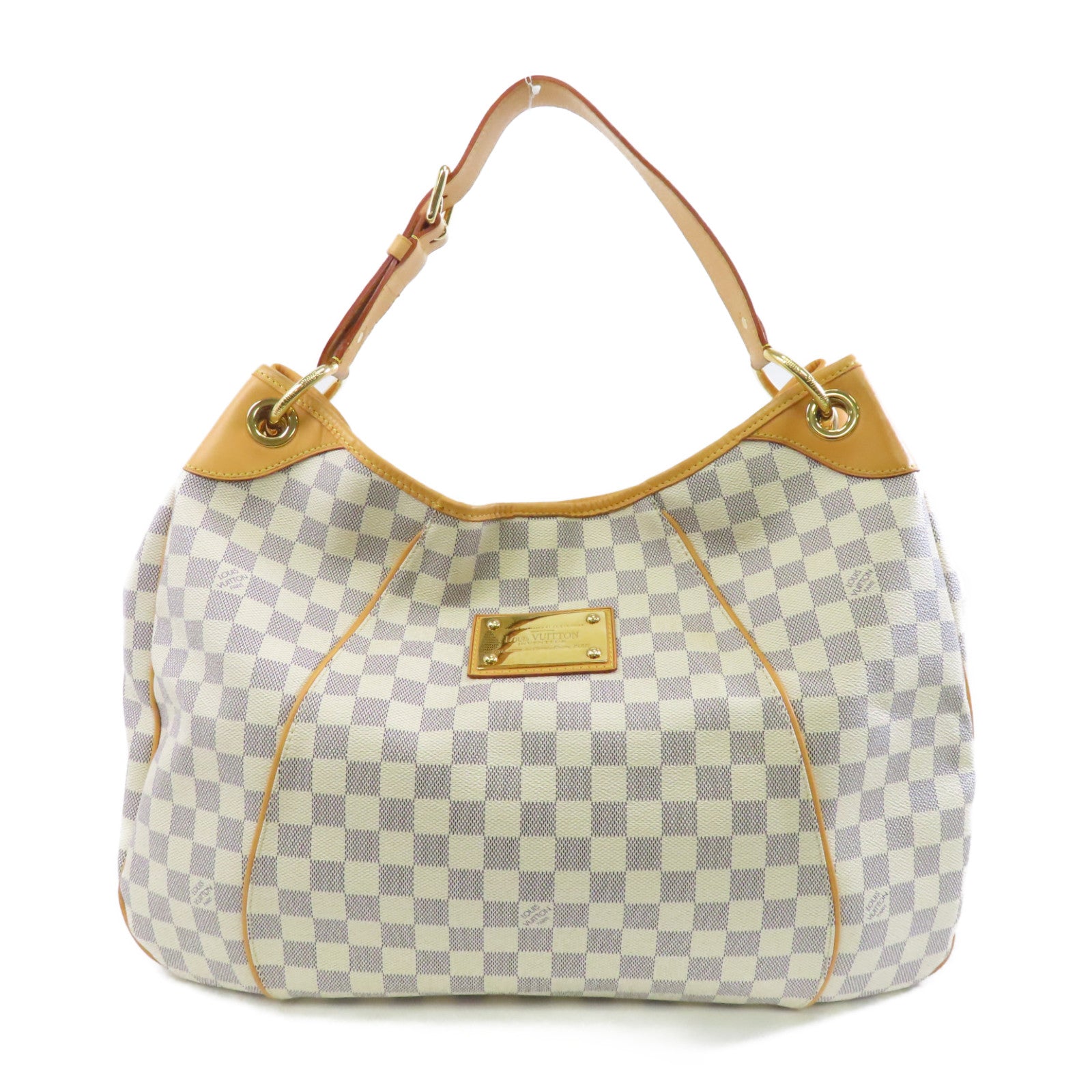 LOUIS VUITTON 【激減優惠】Damier Azur Galliera GM金扣肩背袋白色